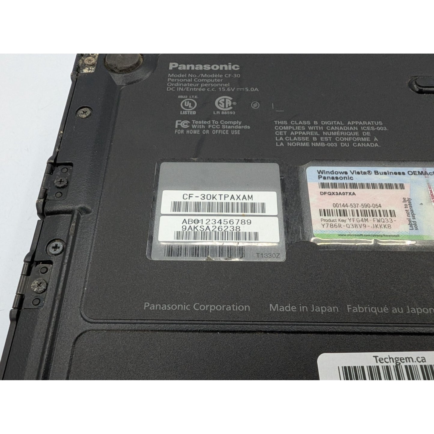 Panasonic Toughbook CF-30 Intel Core 2 Duo L9300 13.3" Screen 2GB Laptop