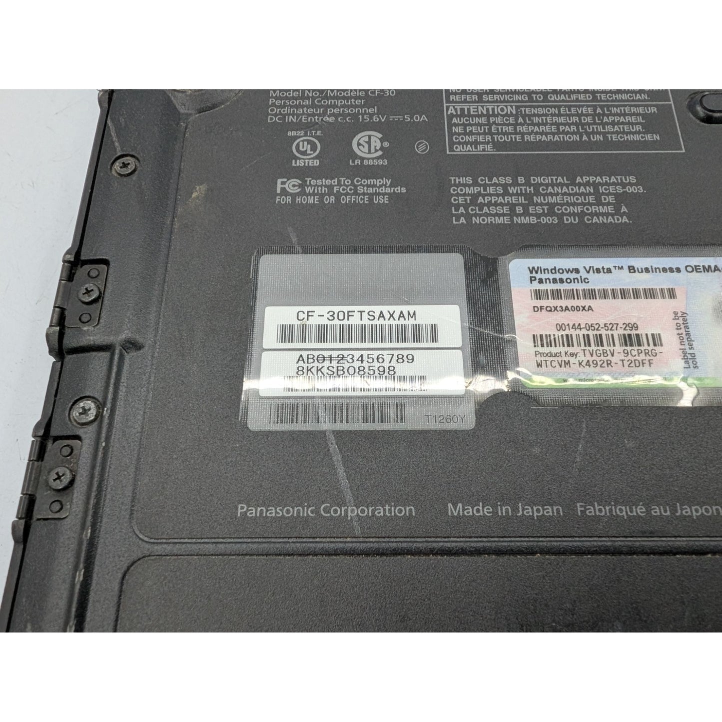 Panasonic Toughbook CF-30 13.3" Intel Core 2 Duo L7500 1.60GHz 2GB RAM