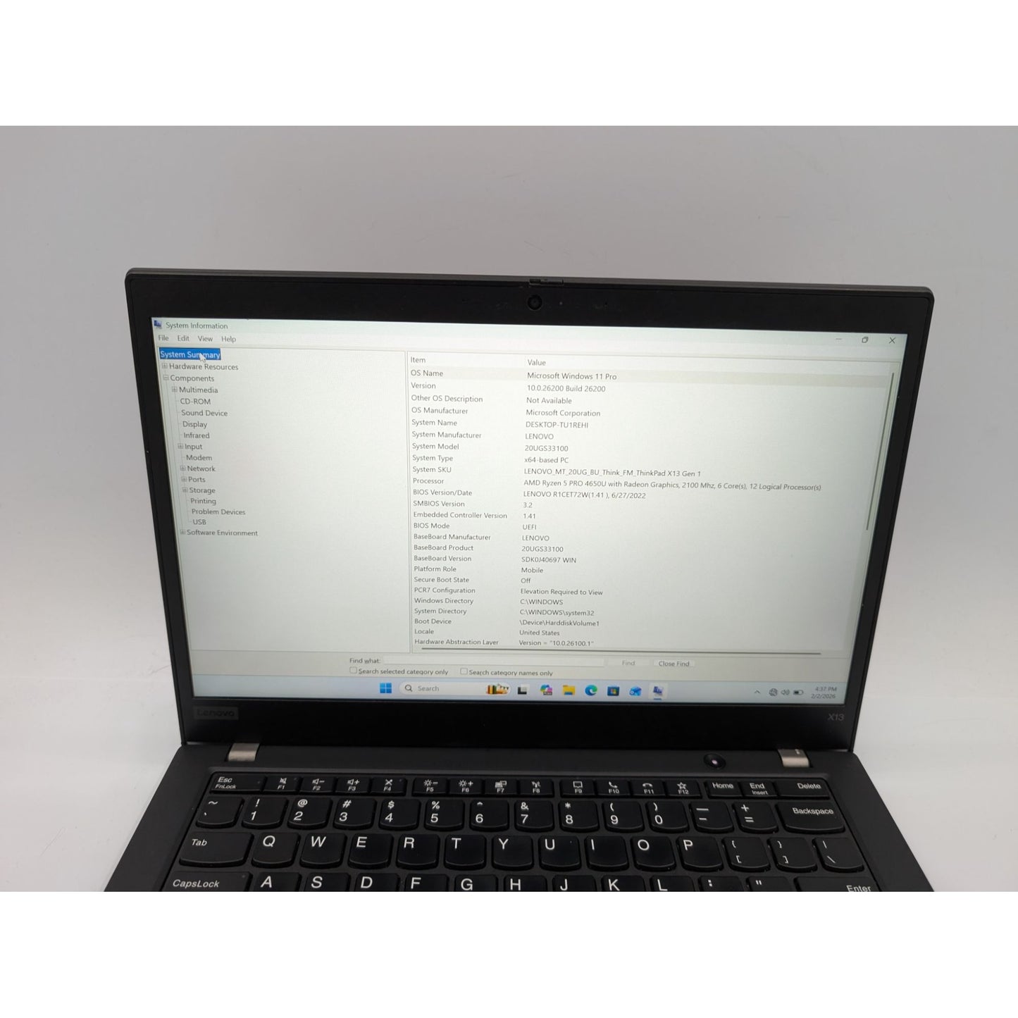 Lenovo ThinkPad X13 Gen 1 13.3" AMD Ryzen 5 4650U 16GB 256GB SSD Windows 11 Pro