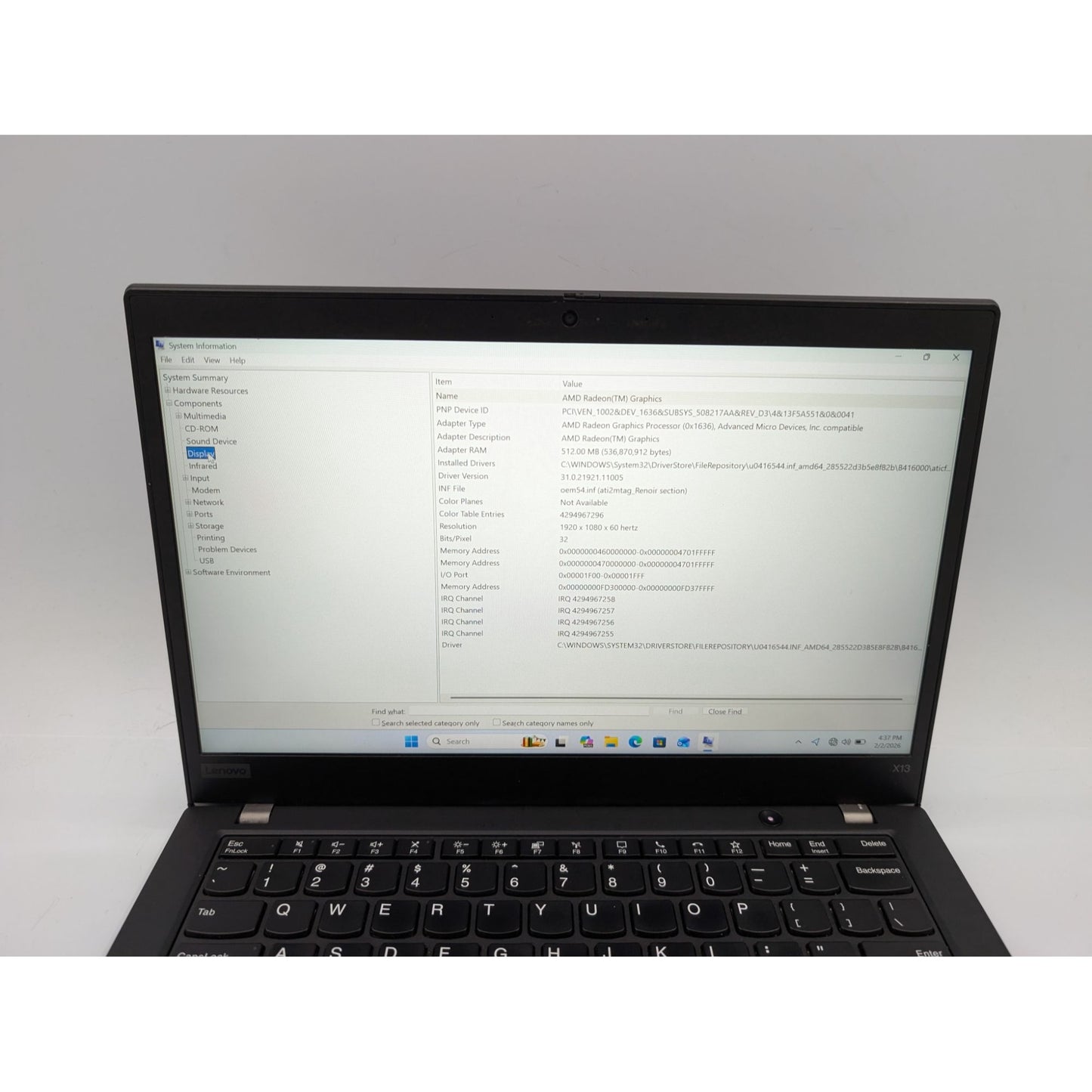 Lenovo ThinkPad X13 Gen 1 13.3" AMD Ryzen 5 4650U 16GB 256GB SSD Windows 11 Pro