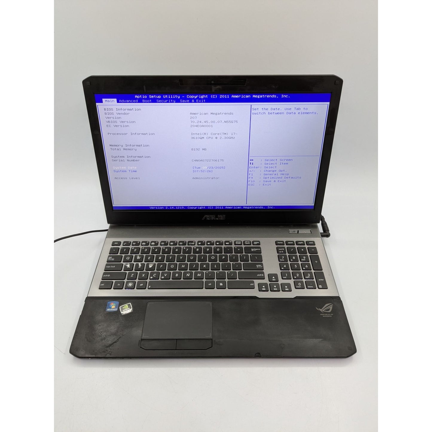 Asus G75V 17.3" Display Intel Core i7-3610QM 2.30 GHz 8GB RAM Black Laptop