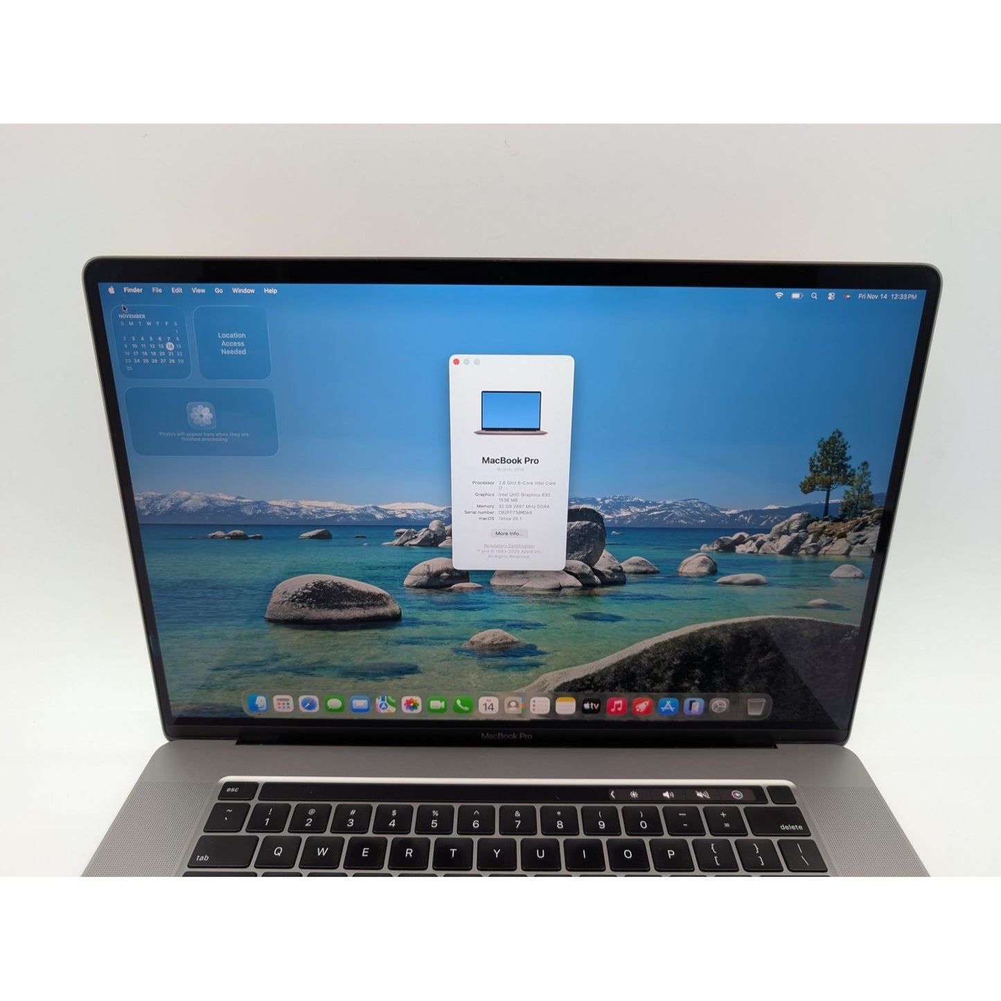 2019 Apple MacBook Pro A2141 16" Intel Core i7-9750H 32GB RAM 512GB SSD 2.6GHz