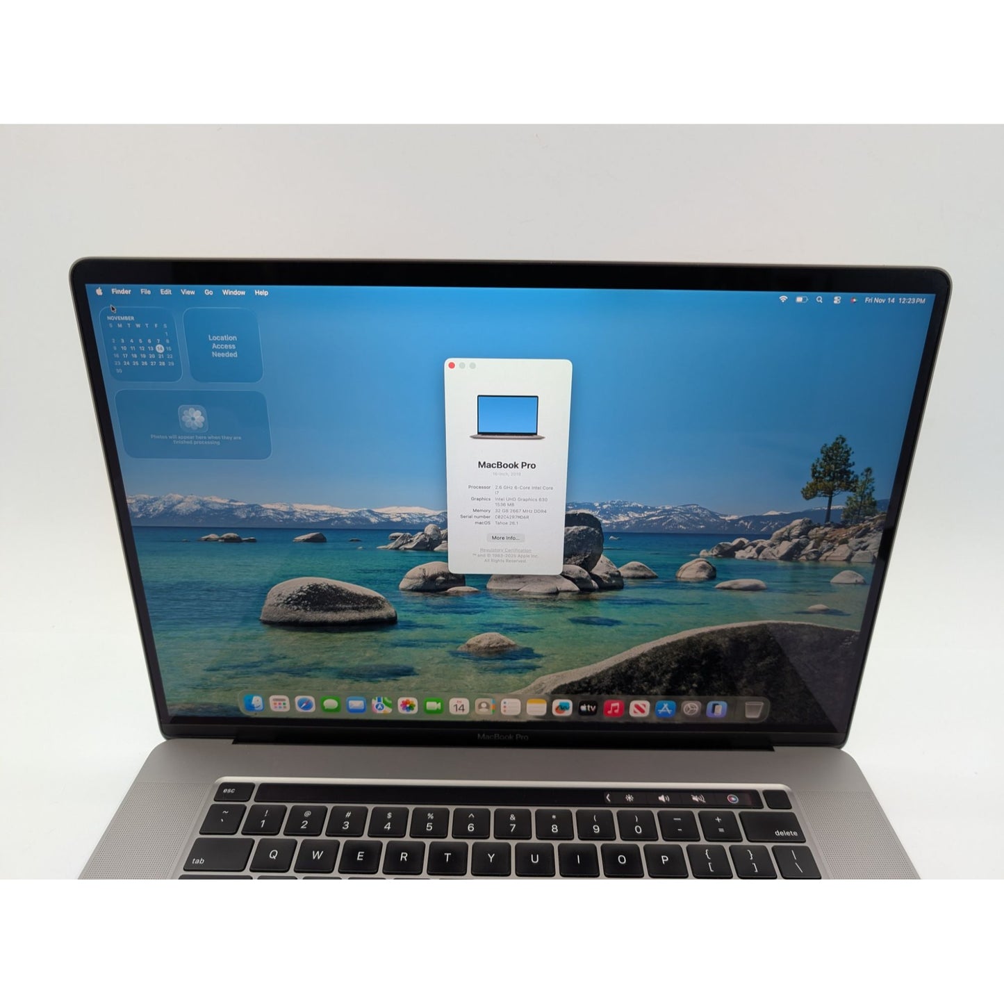2019 Apple MacBook Pro A2141 16" Screen Intel Core i7-9750H 32GB RAM 512GB SSD