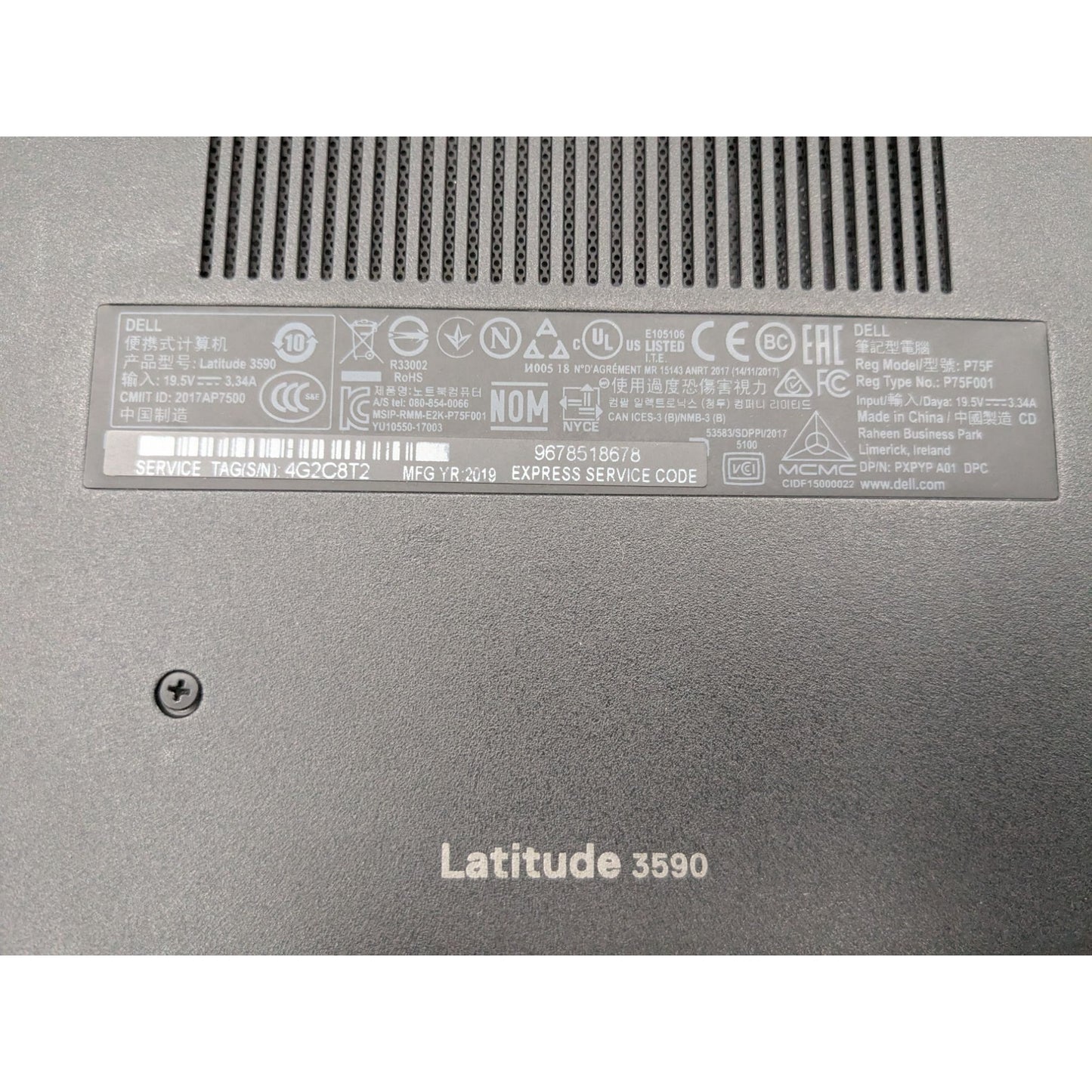 Dell Latitude 3590 15.6" Screen Intel Core i5-8250U 1.60 GHz Processor Laptop