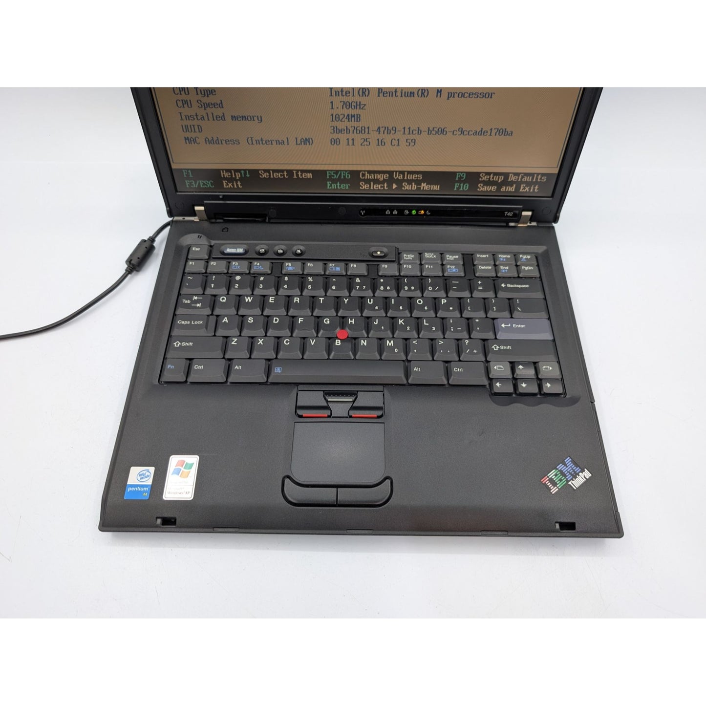 IBM ThinkPad T42 15" Screen Intel Pentium M 1.70GHz Processor 1GB RAM Laptop