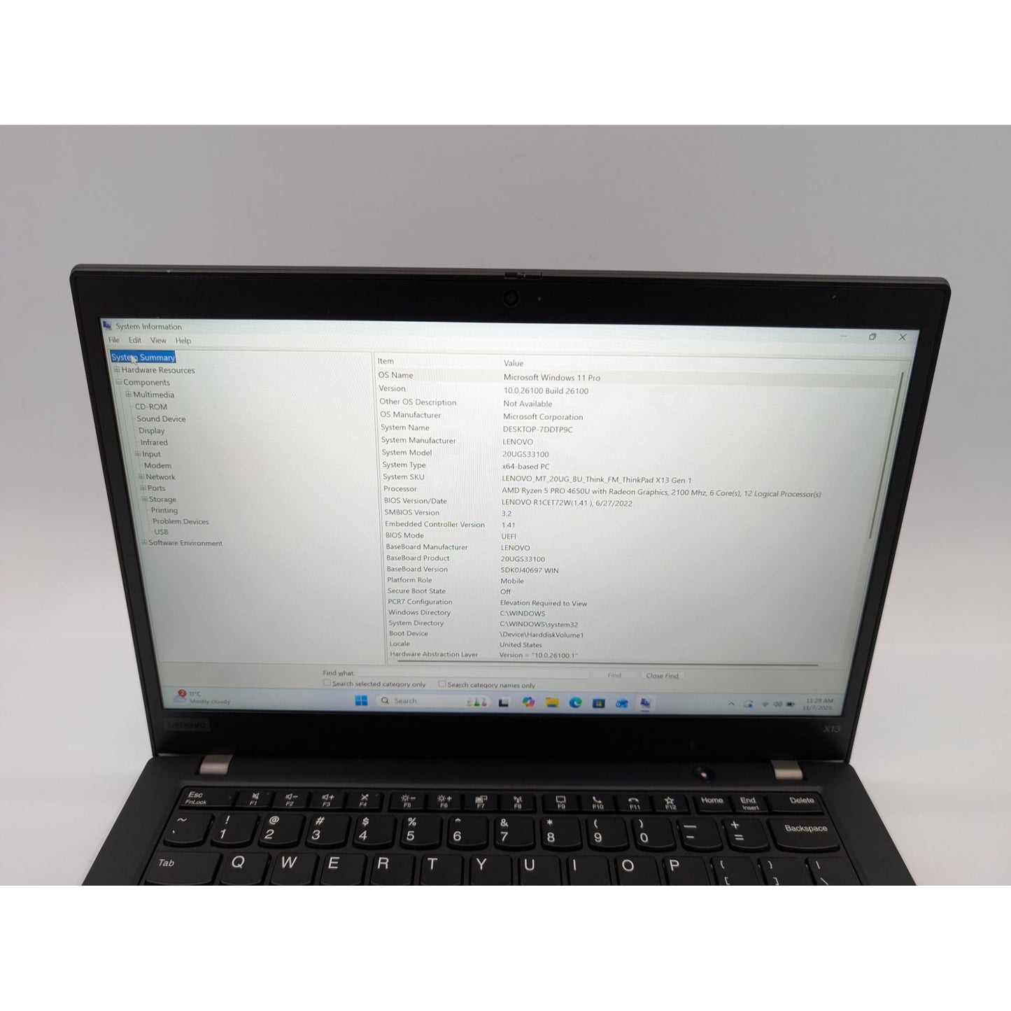 Lenovo ThinkPad X13 Gen 1 13.3" TouchScreen AMD Ryzen 5 4650U 256GB SSD 16GB RAM