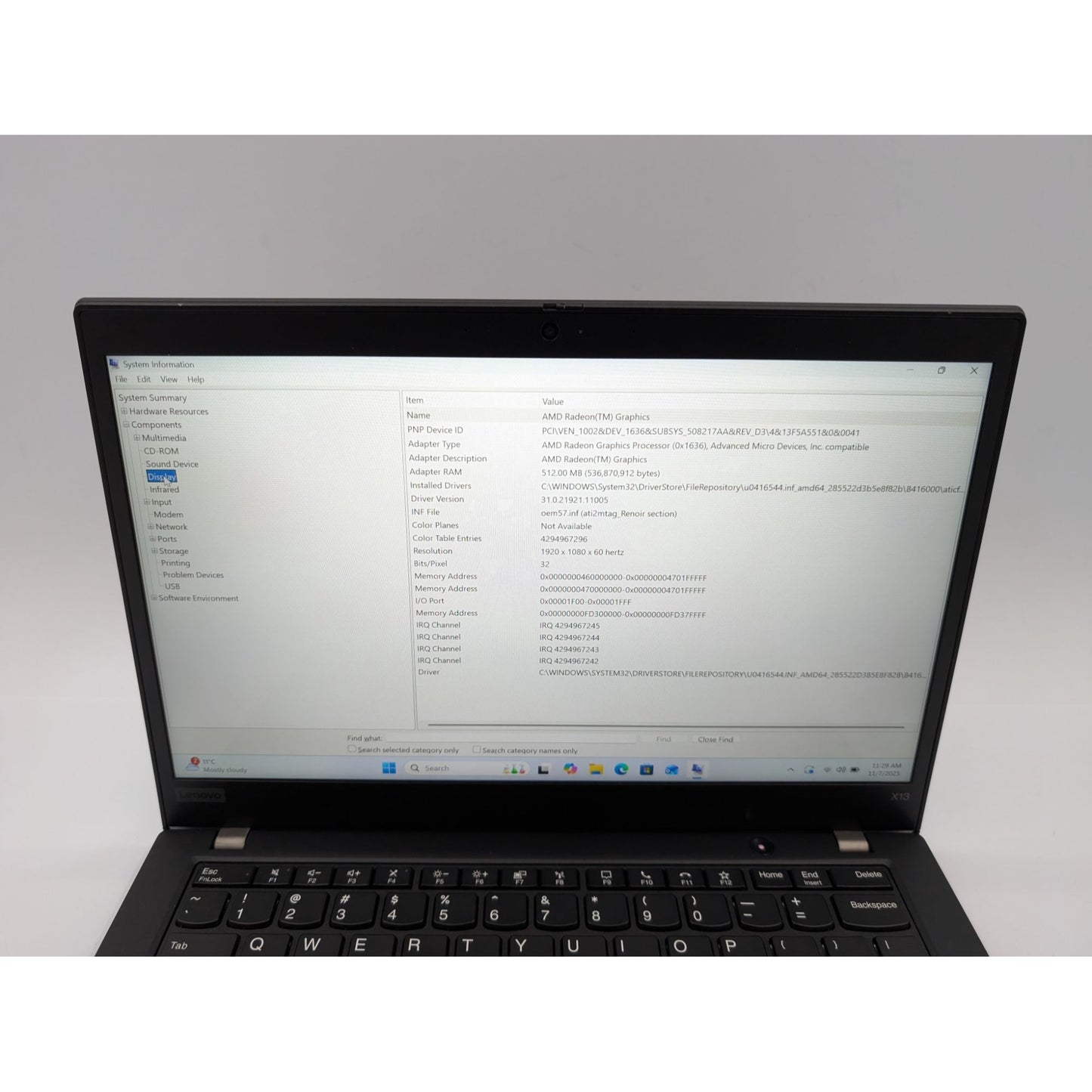 Lenovo ThinkPad X13 Gen 1 13.3" TouchScreen AMD Ryzen 5 4650U 256GB SSD 16GB RAM