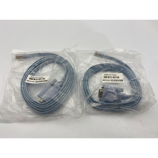 Lot of 2 Console Cables RJ45 To DB9 Serial Adapter 6ft Blue Ethernet Network