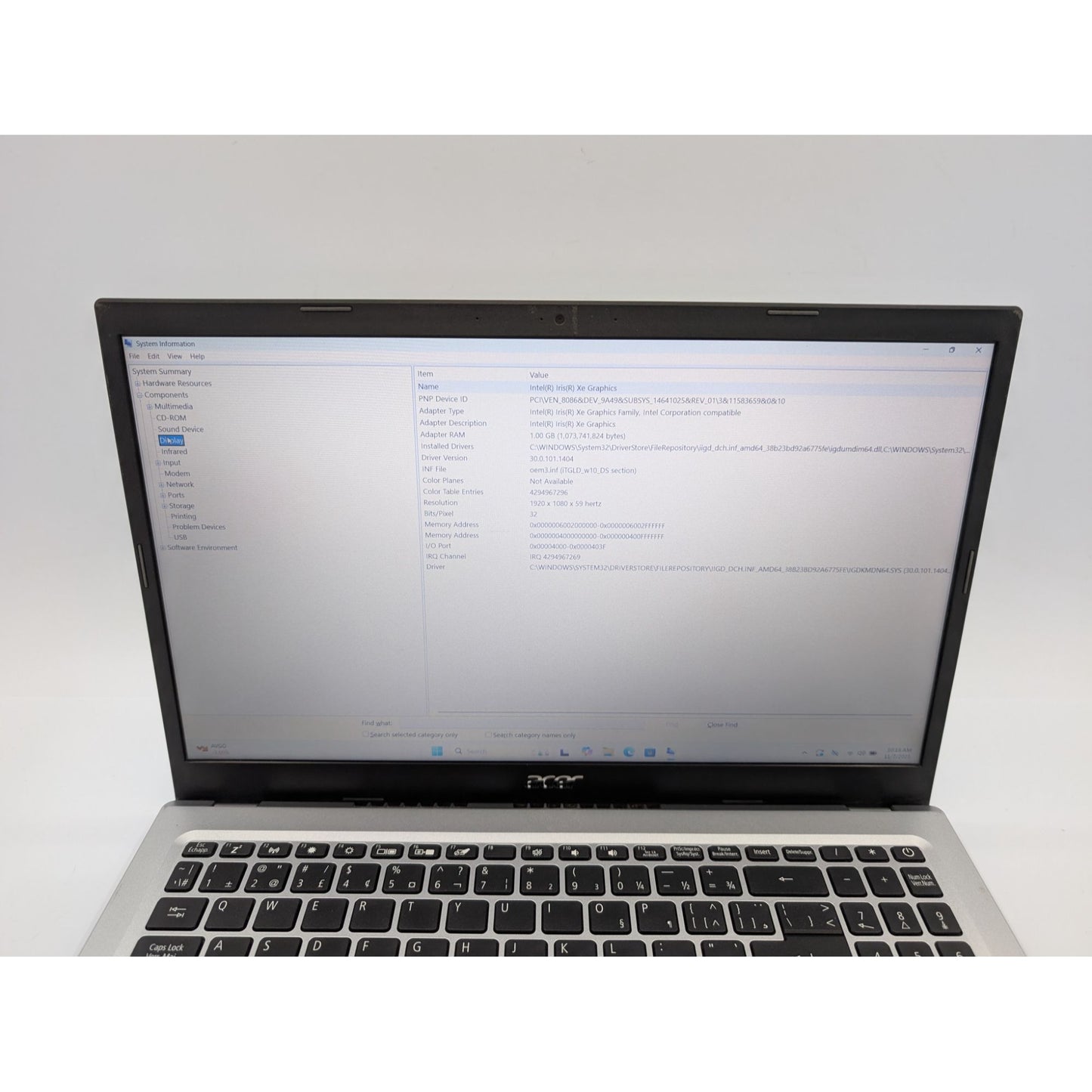 Acer Aspire A515-56-5820 15.6" Intel i5-1135G7 20GB RAM 512GB SSD Window 11 Home