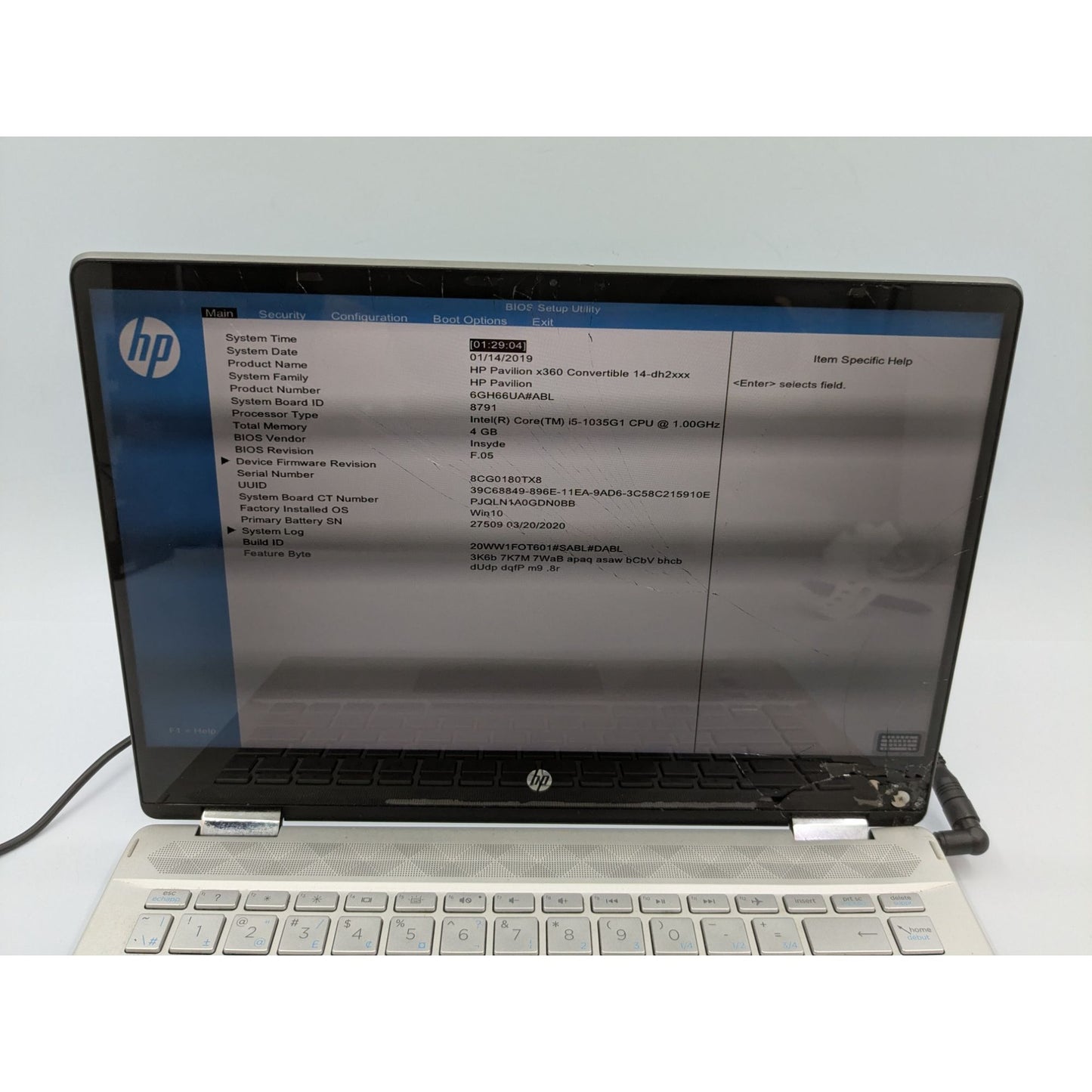 HP Pavilion X360 14-DH2008CA Convertible 13.3" Intel Core i5-1035G1 1.0 GHz