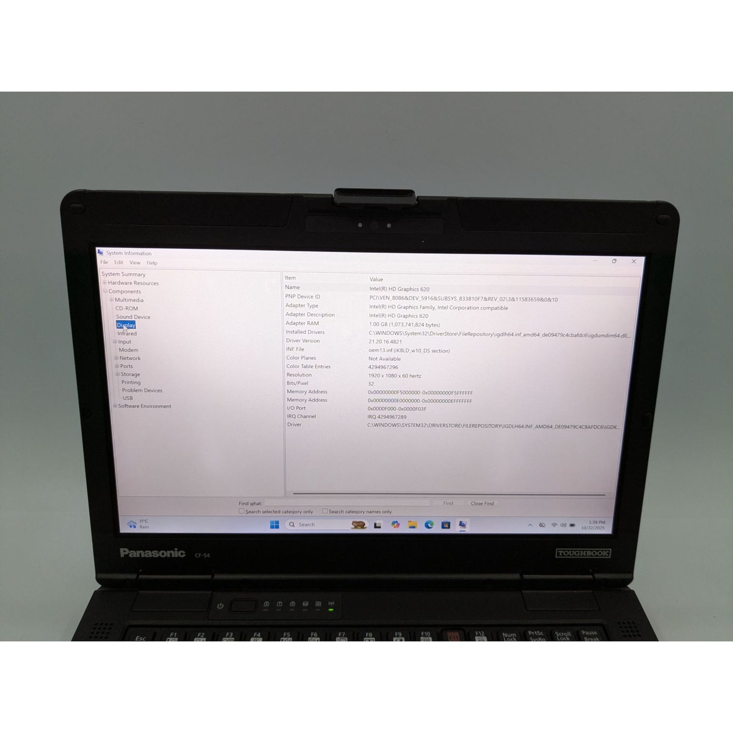 Panasonic Toughbook CF-54 14" Intel Core i5-7300U 16GB RAM 480GB SSD Win 11 Pro