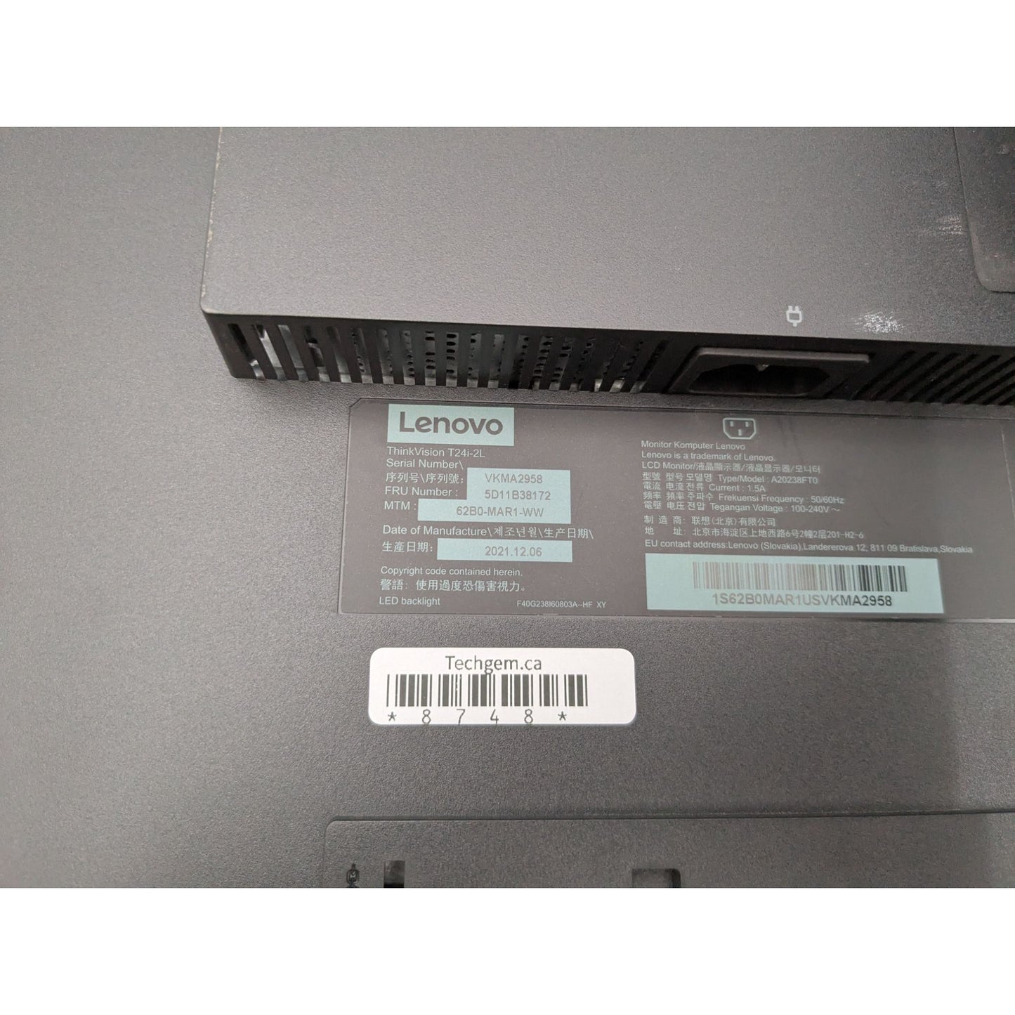 Lenovo ThinkVision T24i-2L 24" LED Monitor With HDMI & USB Ports