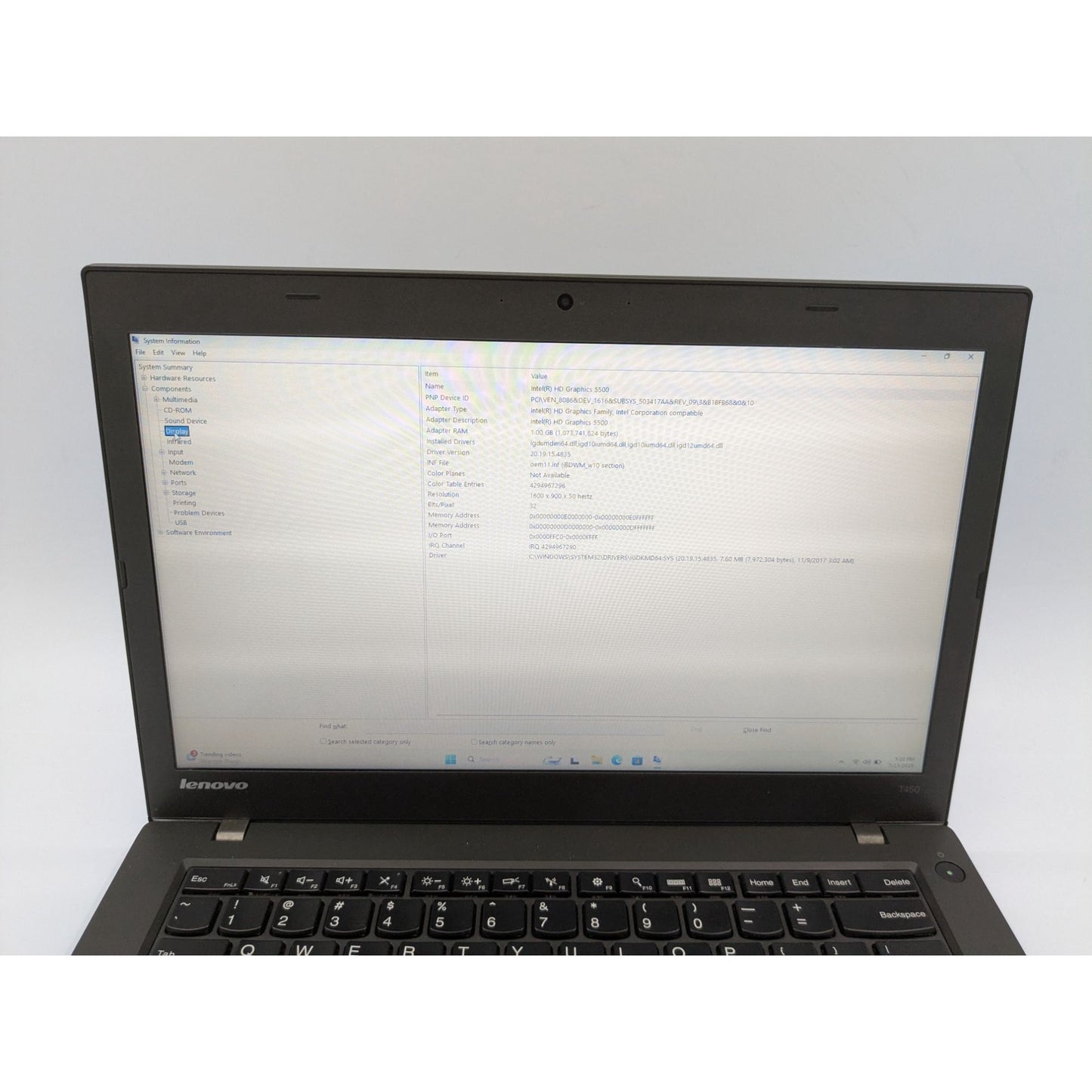 Lenovo ThinkPad T450 14" Intel i5-5300U 16GB RAM 256GB SSD Windows 11 Pro