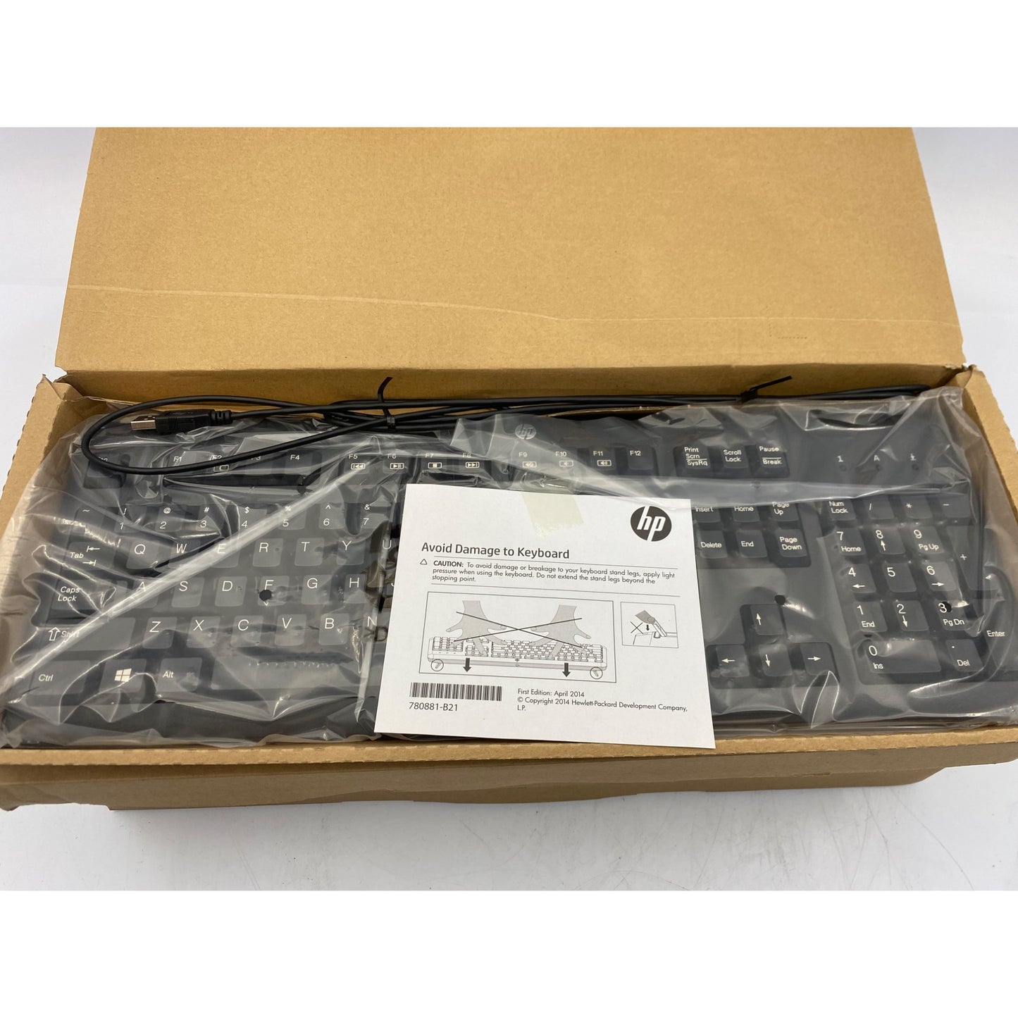 Lot of 5 HP Wired Keyboard Model SK-2015/2025