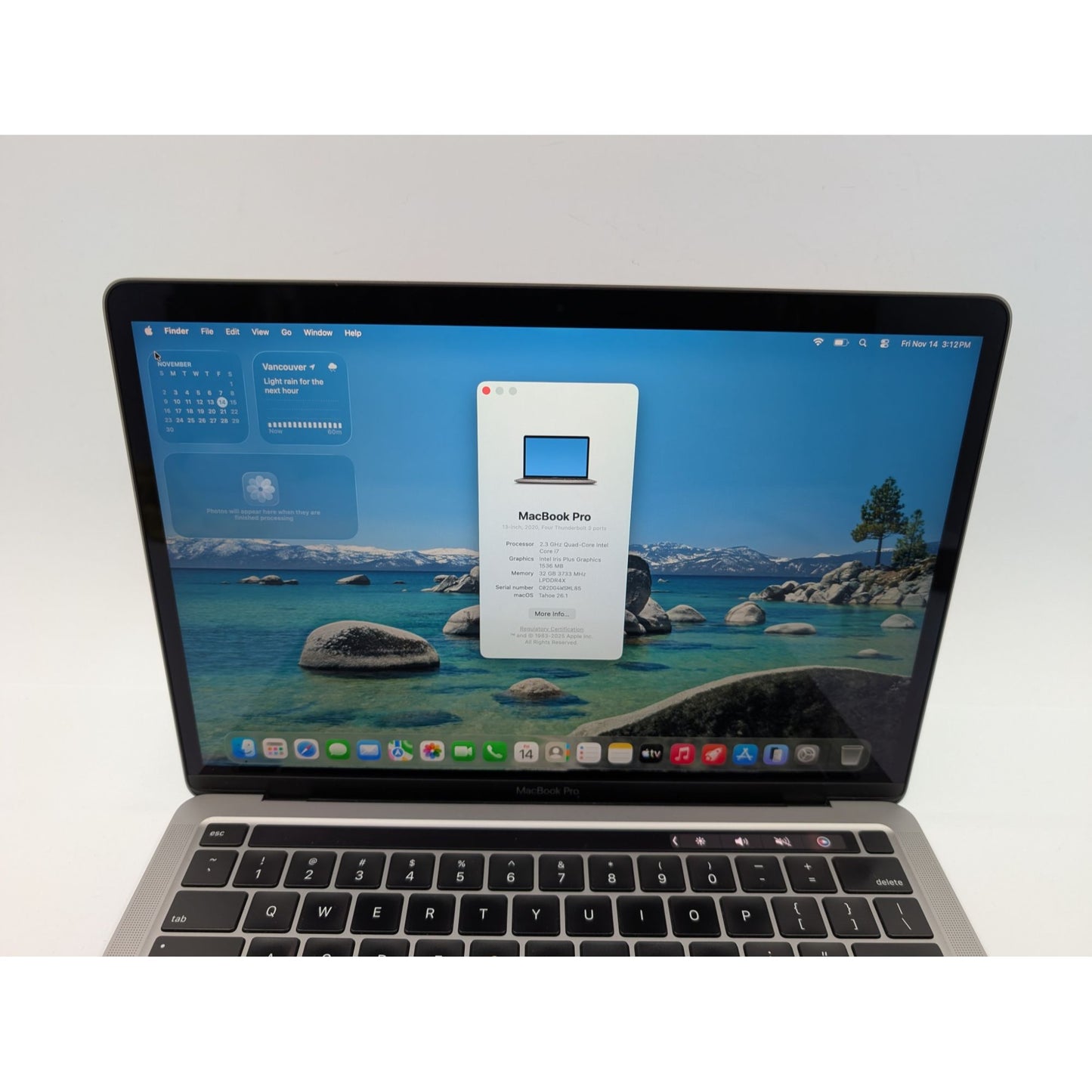 2020 Apple MacBook Pro A2251 13" Display Intel i7-1068NG7 32GB RAM 512GB SSD