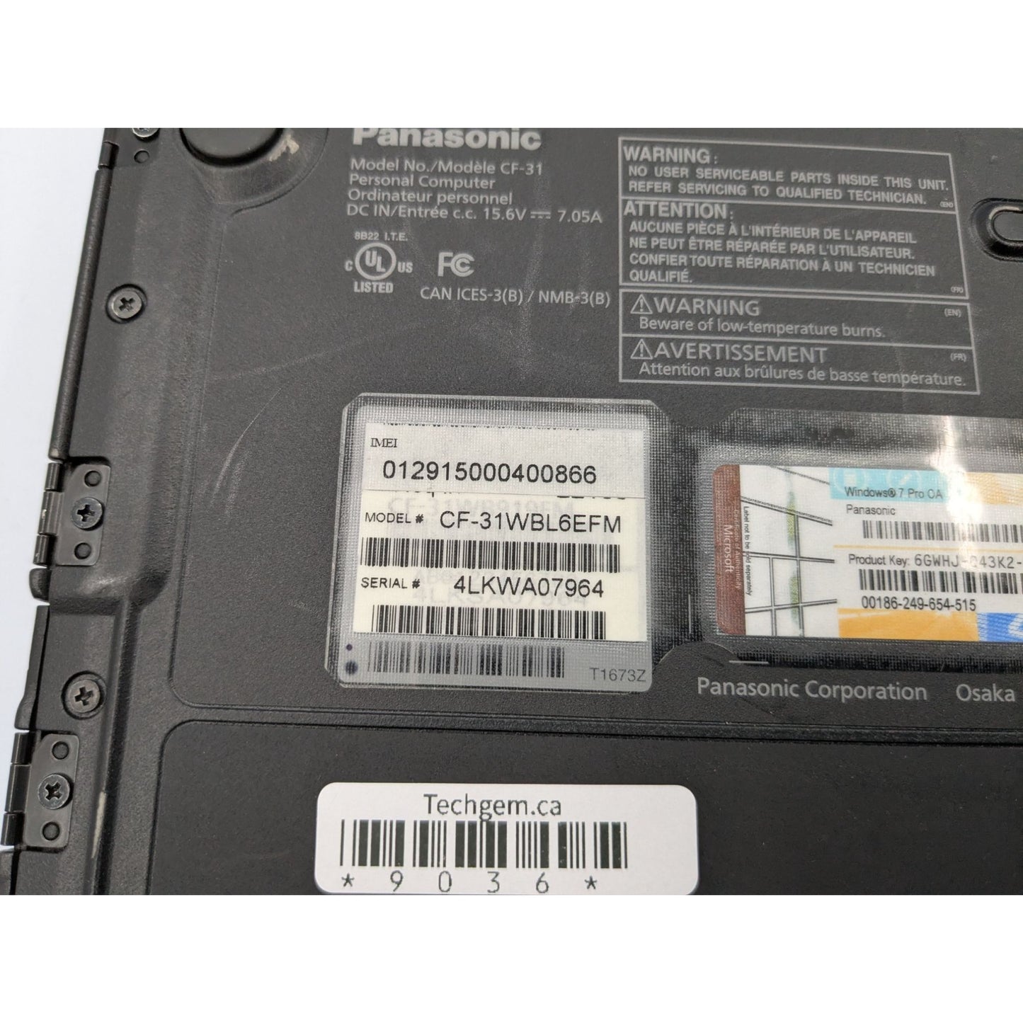 Panasonic Toughbook CF-31 13.1" Intel i5-3340M 8GB RAM 128GB SSD Window 11 Pro