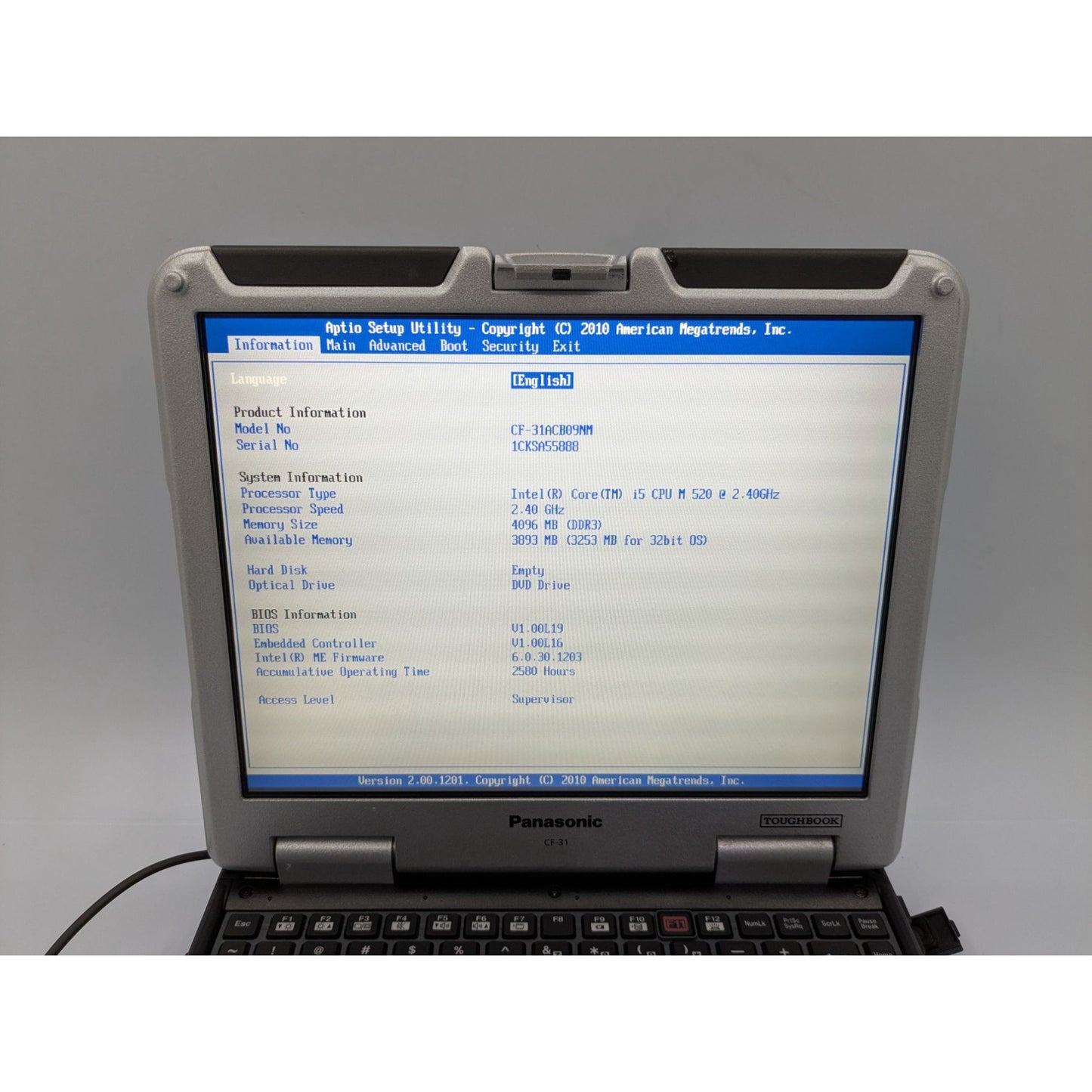 Panasonic Toughbook CF-31 13.1" Intel i5-520M 4GB RAM 2.40GHz Processor Laptop