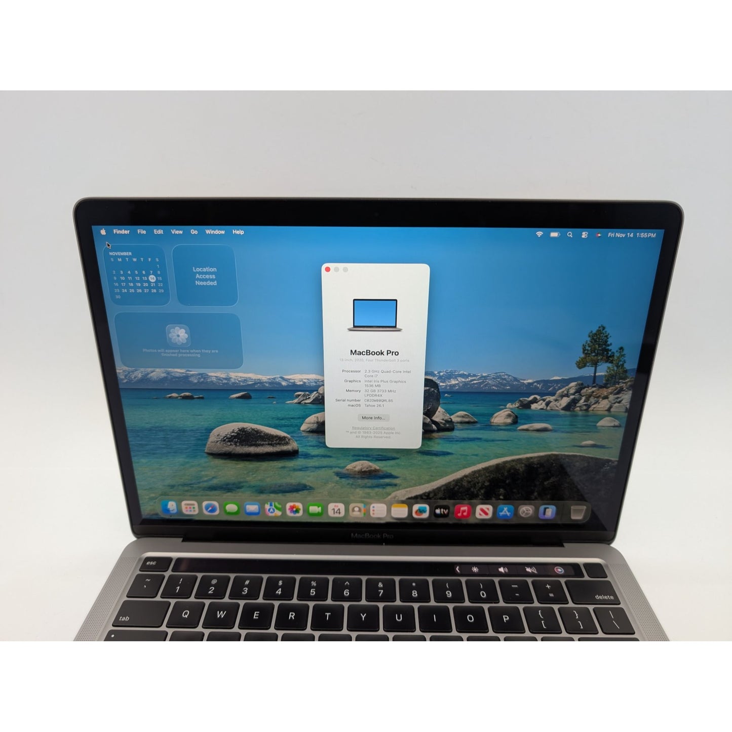 2020 Apple MacBook Pro A2251 Intel Core i7-1068NG7 13" Screen 512GB SSD 32GB RAM