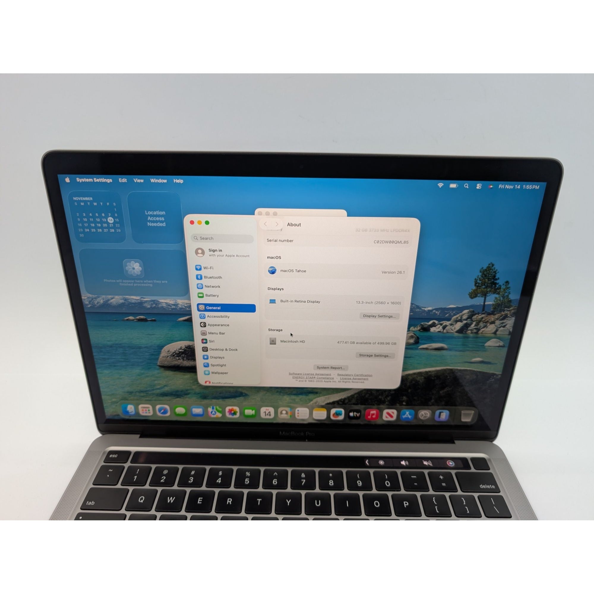 2020 Apple MacBook Pro A2251 Intel Core i7-1068NG7 13