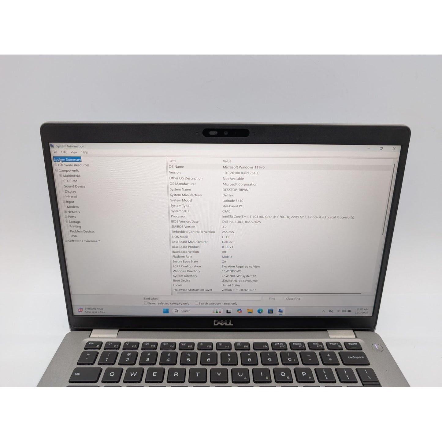 Dell Latitude 5410 14" Touch Intel Core i5-10310U 512GB SSD 32GB RAM Win 11 Pro