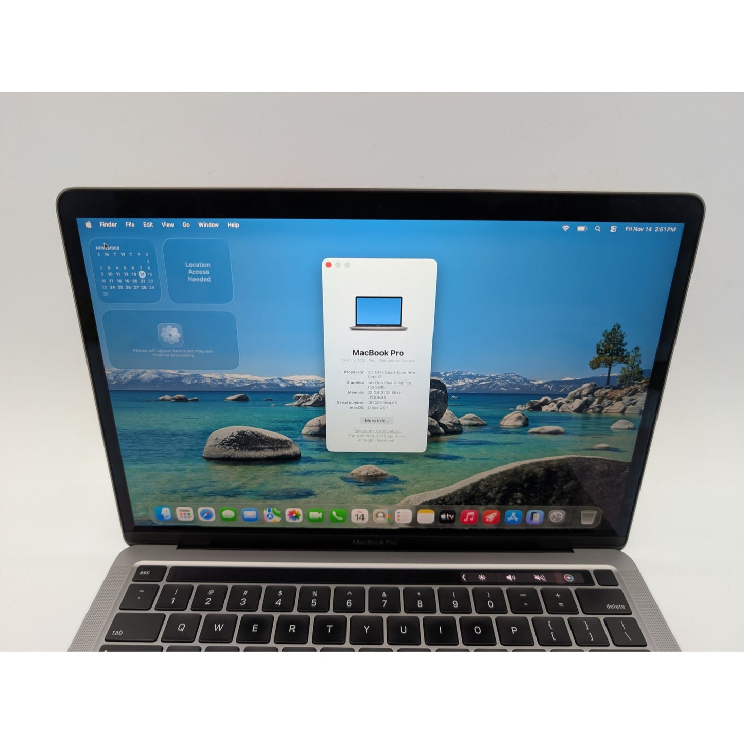 2020 Apple MacBook Pro A2251 13" Display Intel Core i7-1068NG7 32GB RAM 512GB SSD