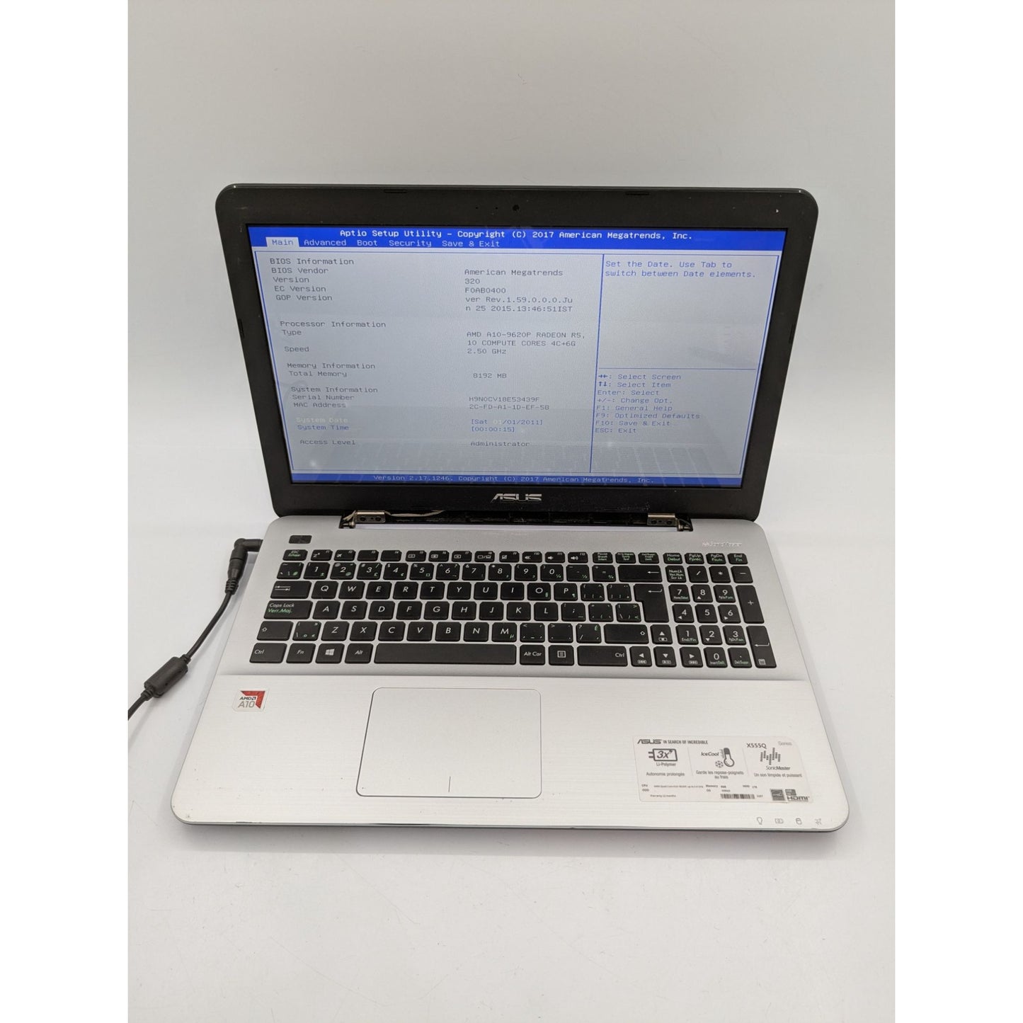 Asus X555QA-BH11-CB 15.6" Display AMD A10-9620P 2.50 Ghz Processor 8GB RAM