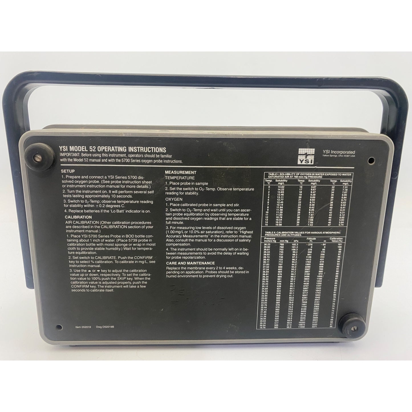 YSI 52CE Dissolved Oxygen Meter