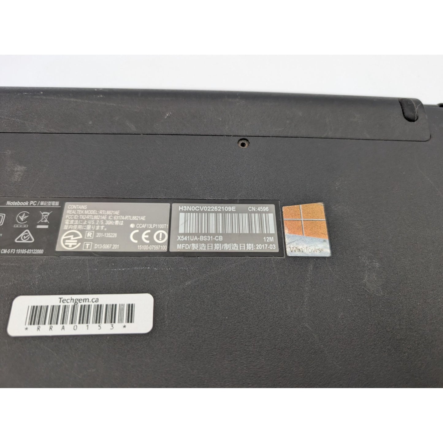 Asus X541UA-BS31-CB 15.6" Display Intel Core i3-6100U 2.30 GHz 4GB RAM Laptop