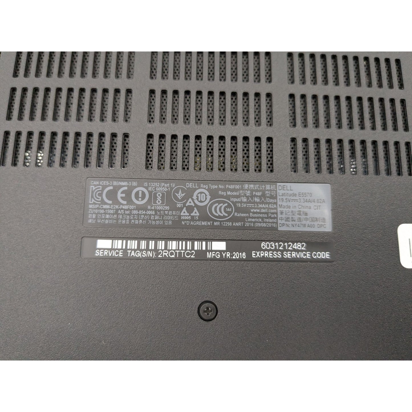 Dell Latitude E5570 15.6" Display Intel Core i7-6600U 2.60GHz Processor Laptop