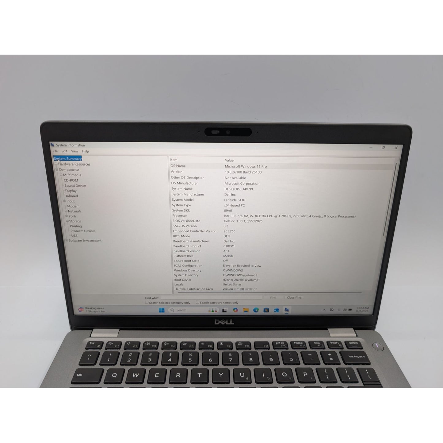 Dell Latitude 5410 Intel i5-10310U 14" Touch 32GB RAM 512GB SSD Windows 11 Pro