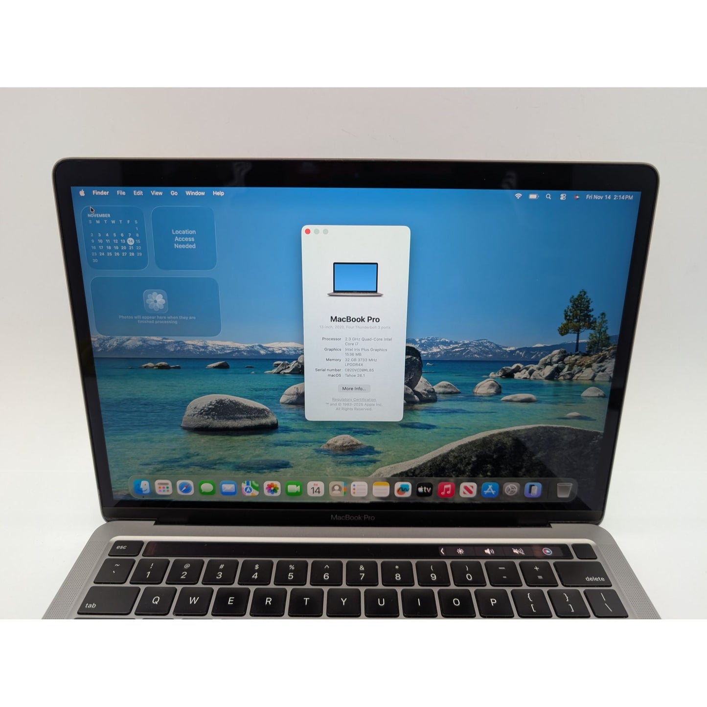 2020 Apple MacBook Pro A2251 13" 2.3GHz Intel Core i7-1068NG7 32GB RAM 512GB SSD