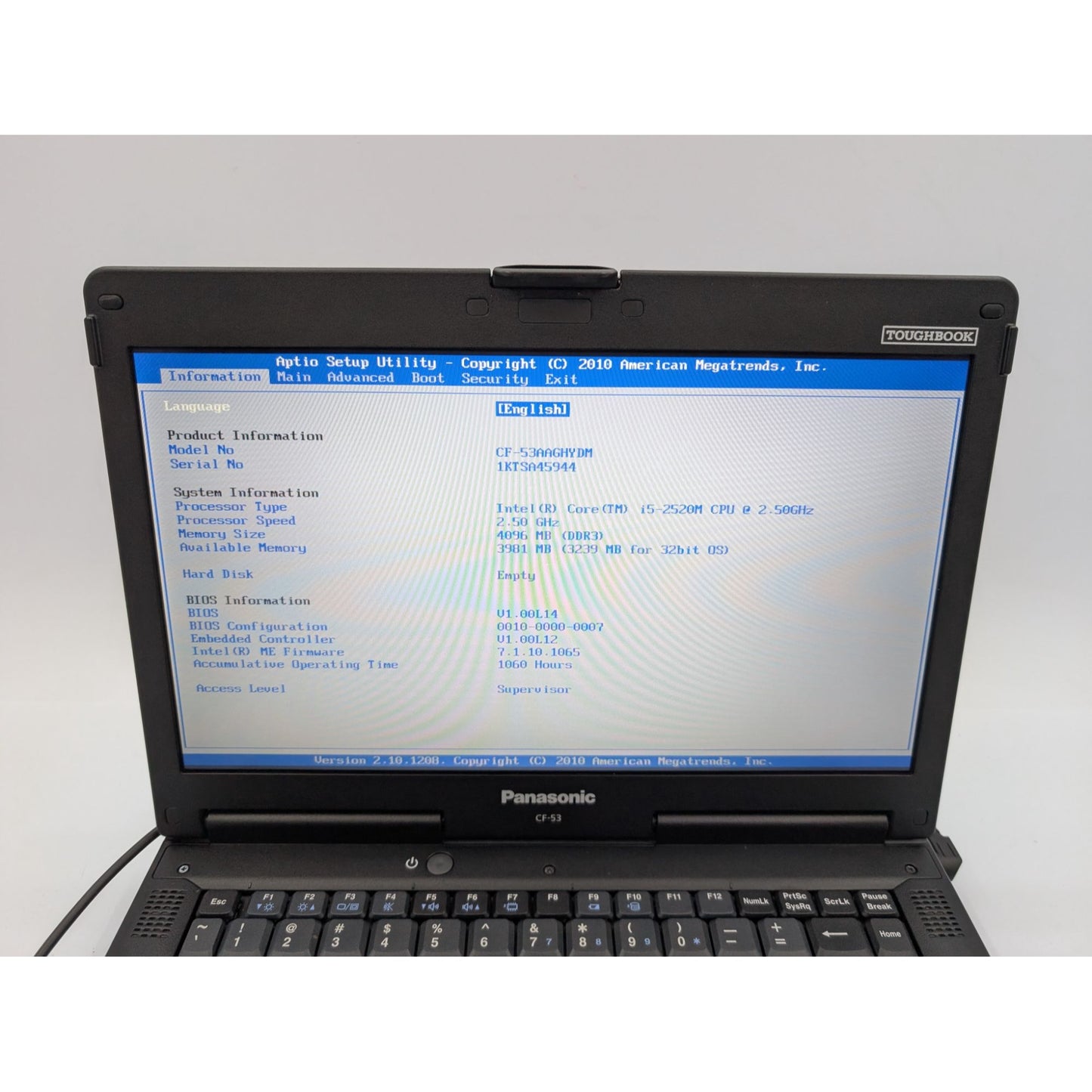 Panasonic Toughbook CF-53AAGHYDM 14" Intel Core i5-2520M 2.5GHz 4GB RAM Laptop