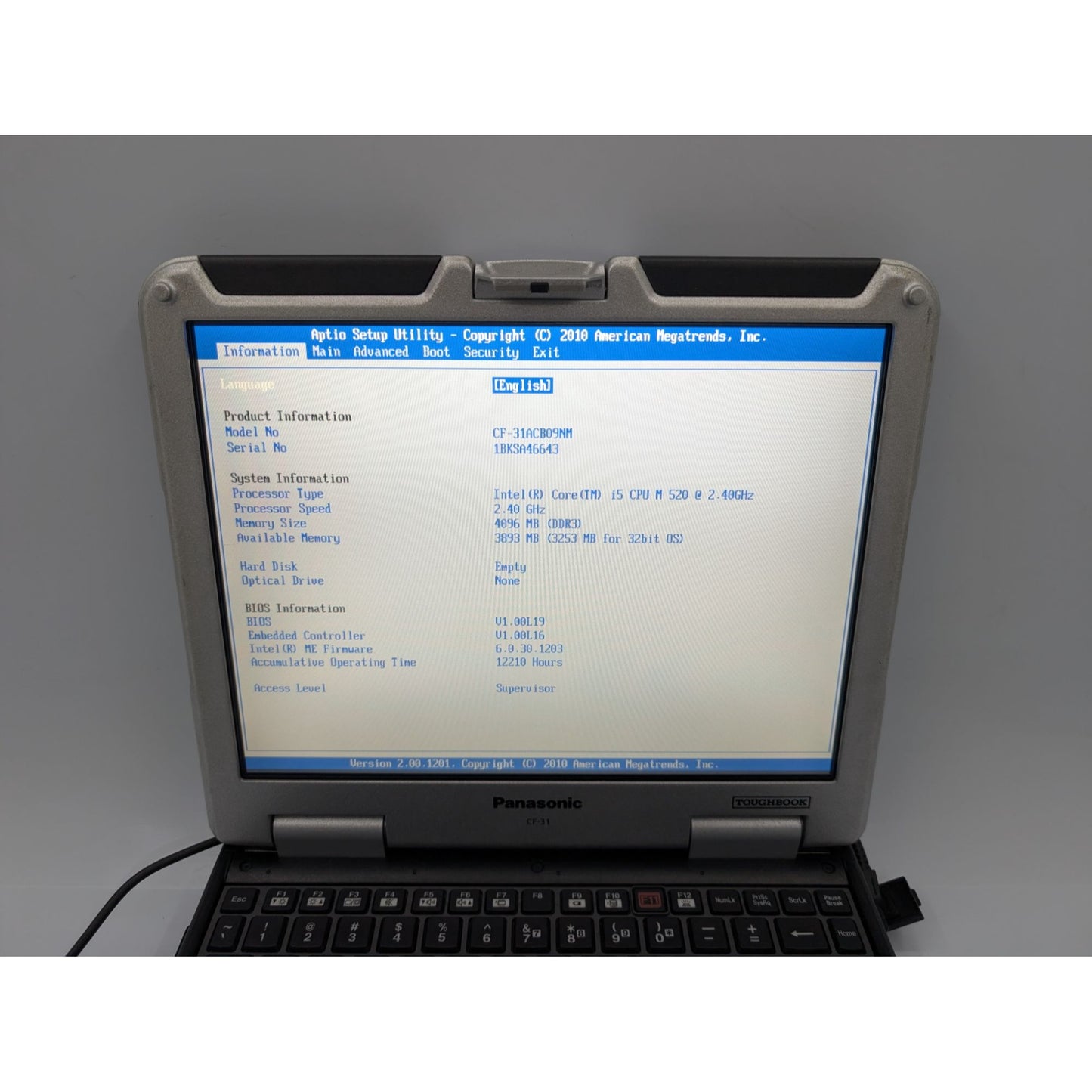 Panasonic Toughbook CF-31 13.1" Screen Intel i5-520M 2.40 GHz 4GB RAM Laptop