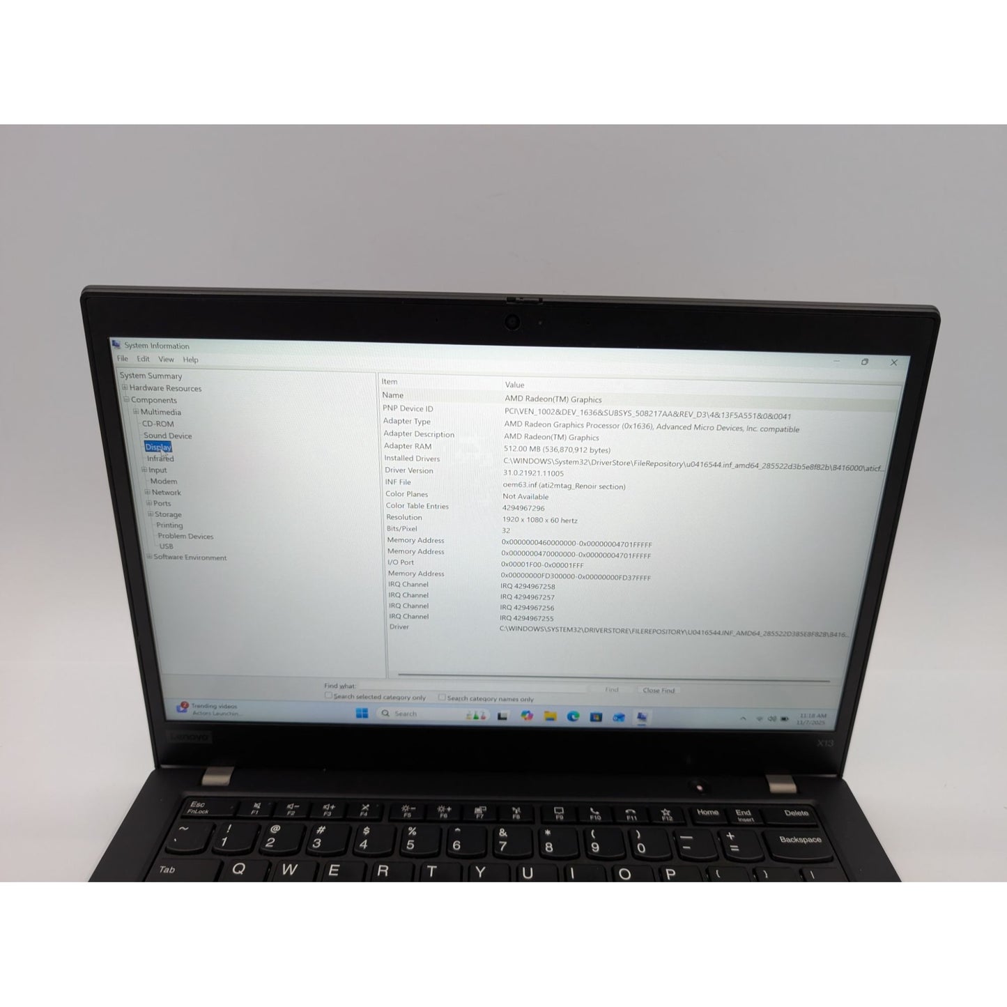 Lenovo ThinkPad X13 Gen 1 13.3" Touchscreen AMD Ryzen 5-4650U 16GB RAM 256GB SSD