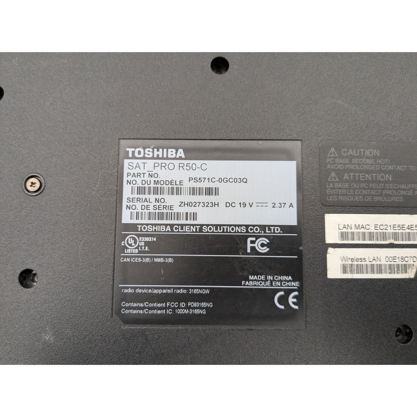 Toshiba Satellite Pro R50-C 15.6" Intel Core i3-6006U 2.00GHz Processor 4GB RAM