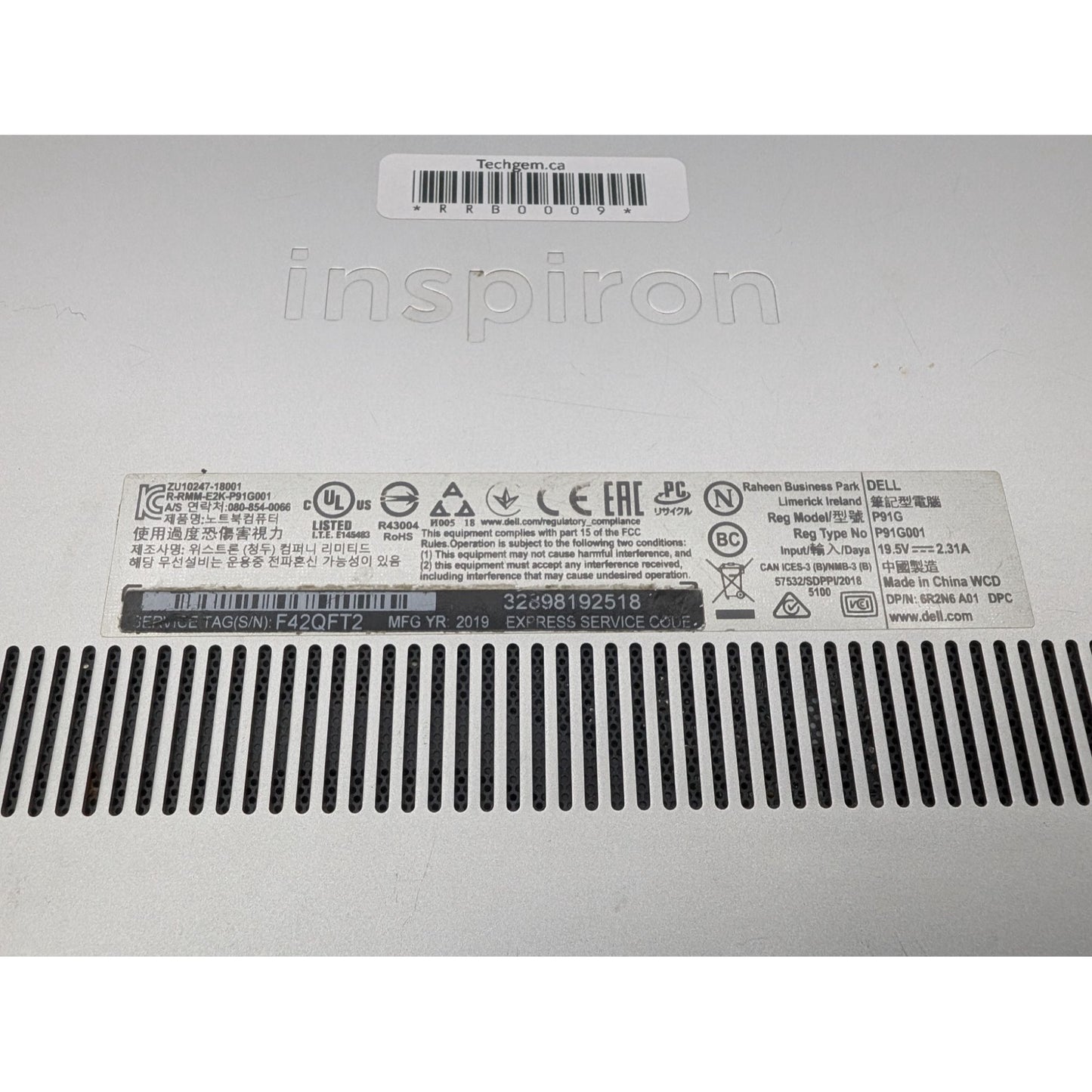 Dell Inspiron 7386 13.3" Display Intel Core i7-8565U 16GB RAM Silver Laptop