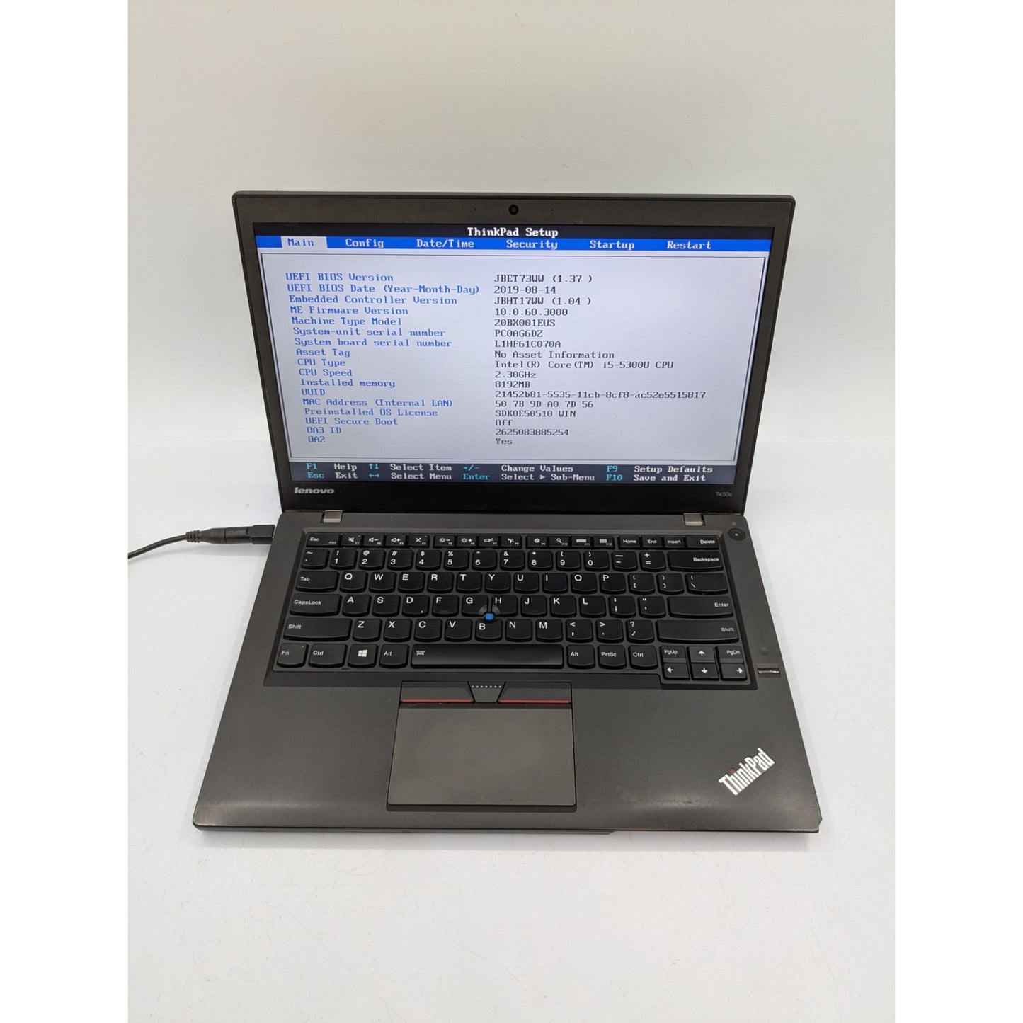 Lenovo ThinkPad T450s 14" Display Intel Core i5-5300U 2.30 GHz Black Laptop