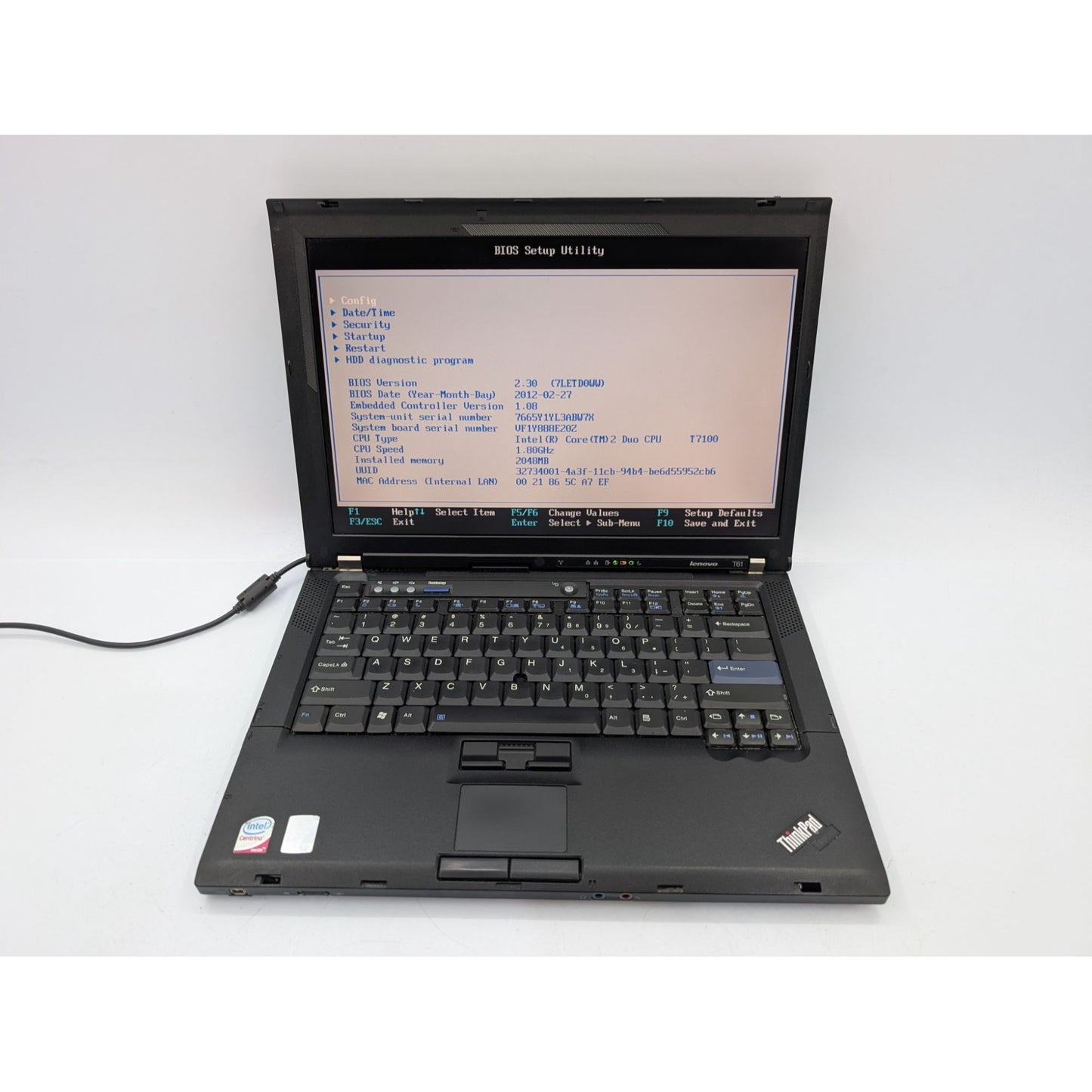 Lenovo ThinkPad T61 14" Display Intel Core 2 Duo T7100 1.80 GHz 2GB RAM Laptop