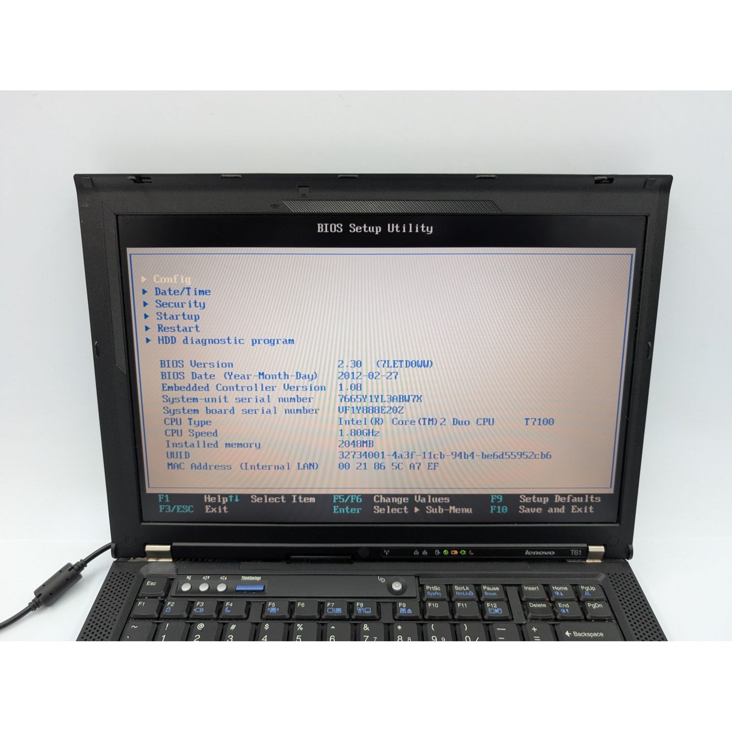 Lenovo ThinkPad T61 14" Display Intel Core 2 Duo T7100 1.80 GHz 2GB RAM Laptop