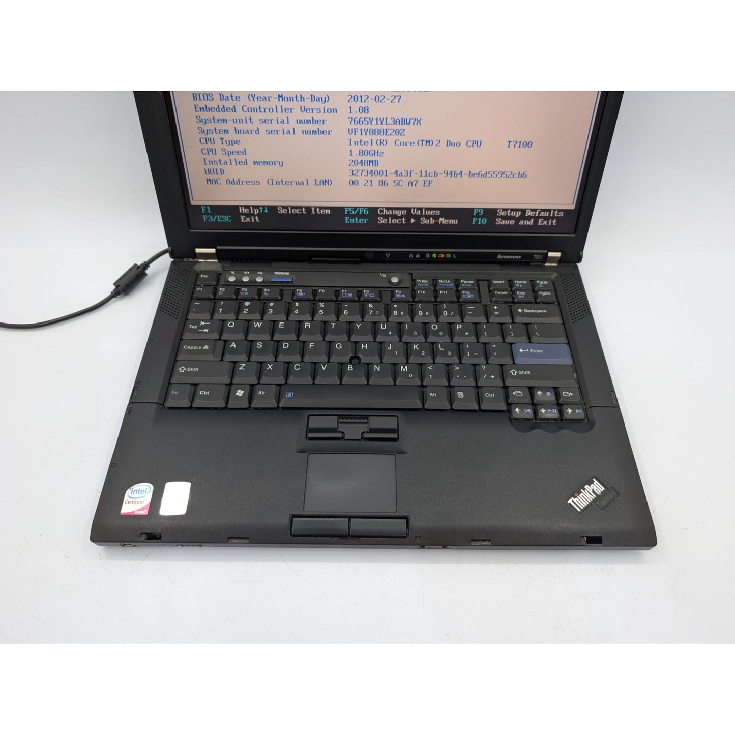 Lenovo ThinkPad T61 14" Display Intel Core 2 Duo T7100 1.80 GHz 2GB RAM Laptop