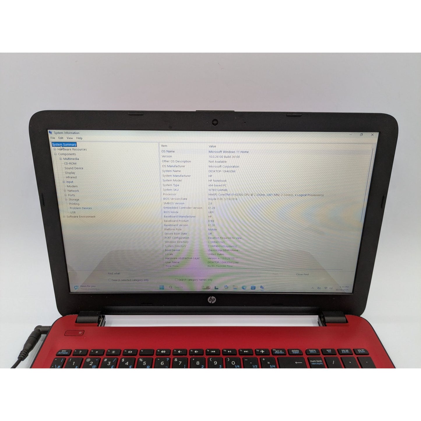 HP 15-ay053ca 15.6" Intel Core i5-6200U 2.30GHz 8GB RAM 120GB SSD Window 11 Home