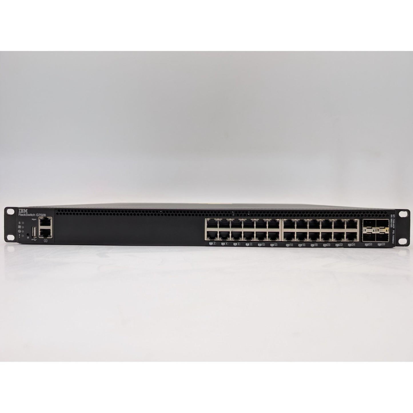IBM RackSwitch G7028 28-Port Layer 2/3 Ethernet Network Switch 1U Rack-Mountable