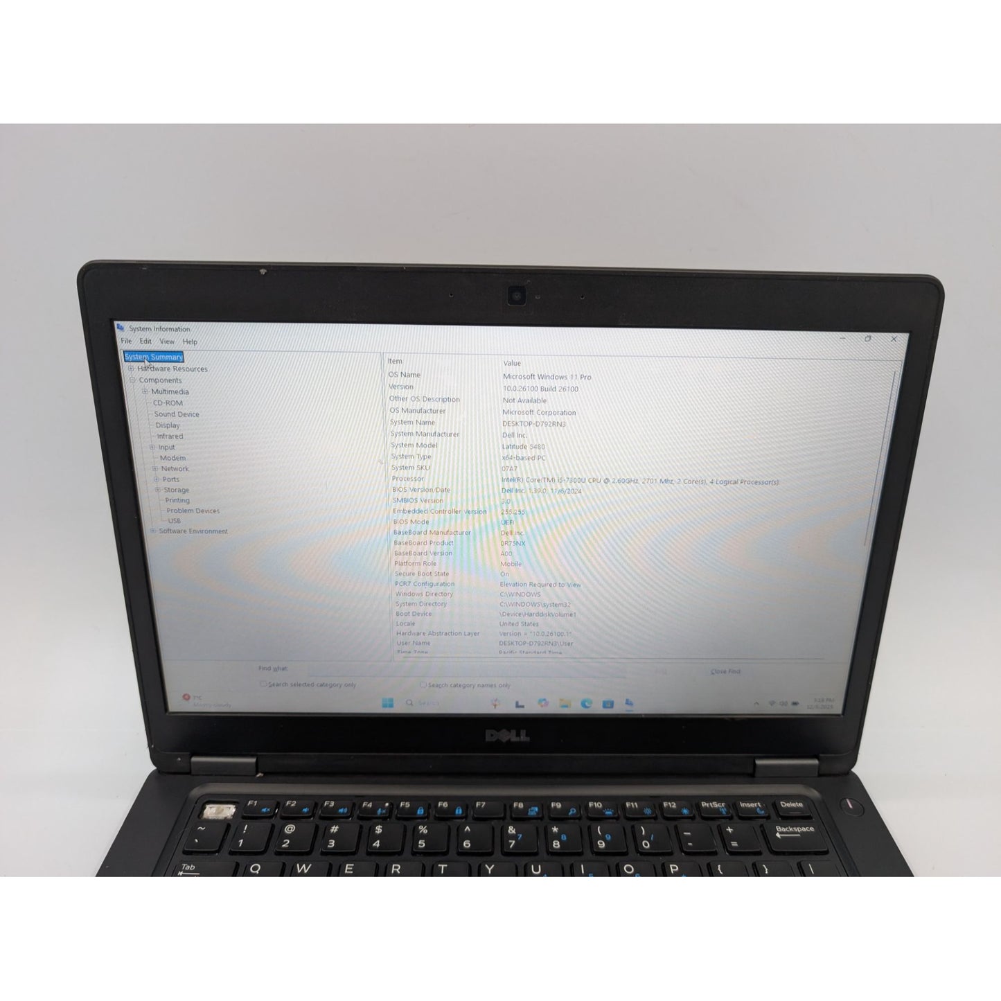 Dell Latitude 5480 14" Intel i5-7300U 8GB RAM 128GB SSD Windows 11 Pro Activated