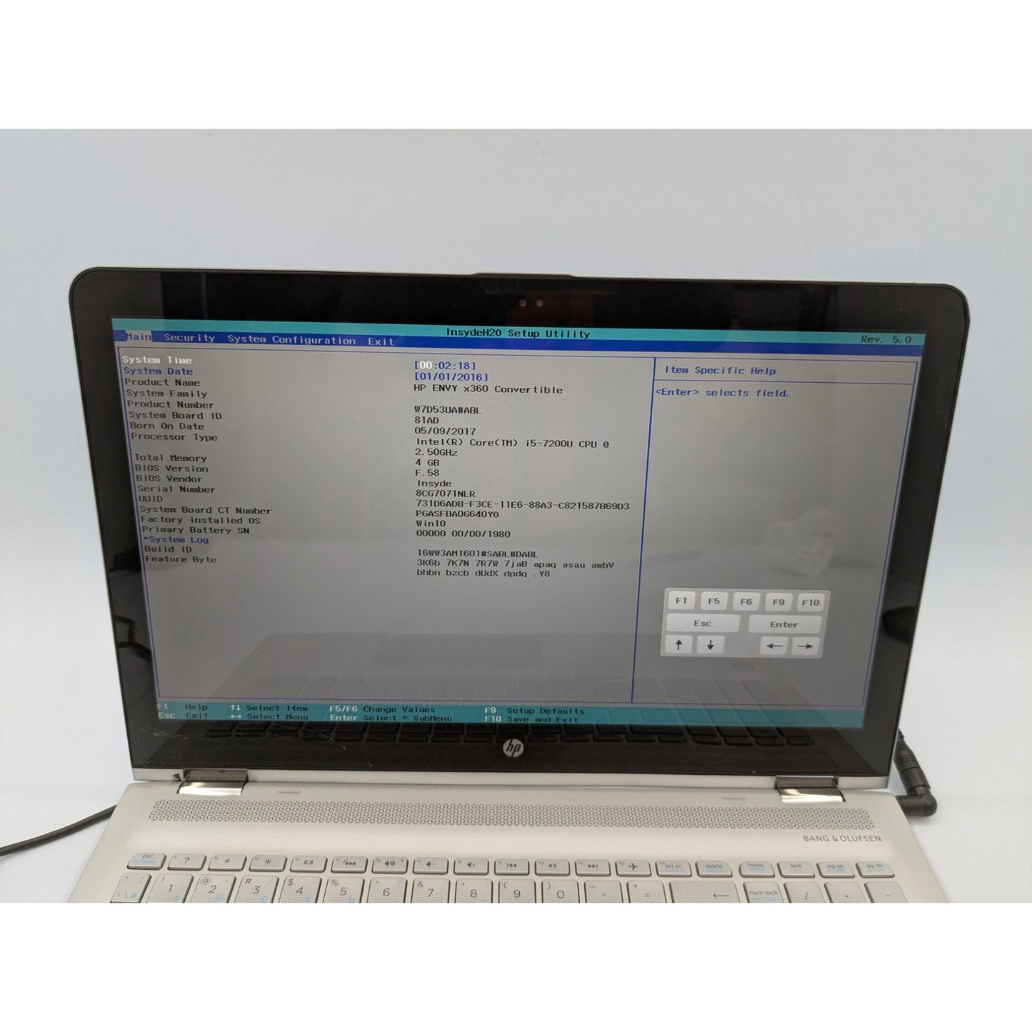 HP Envy X360 Convertible 15-AQ118CA 15.6” Intel Core i5-7200U Processor 2.50 Ghz