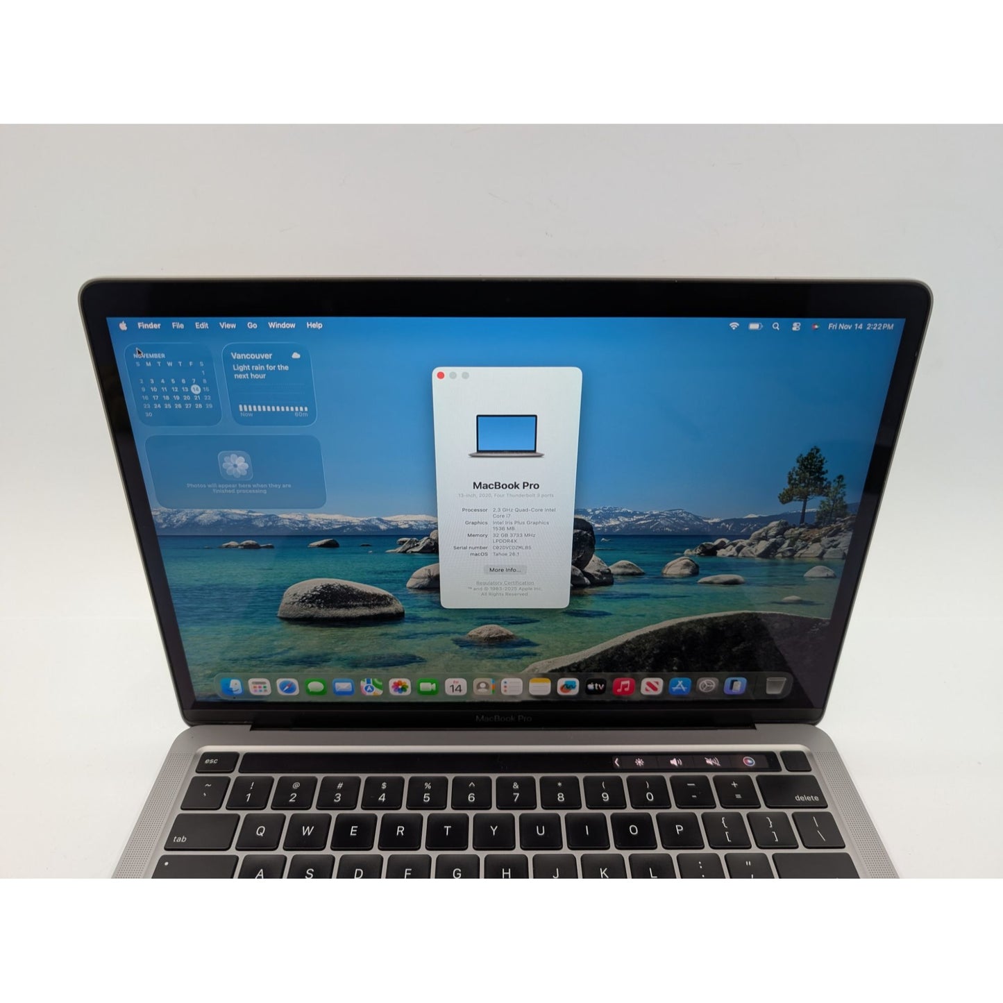 2020 Apple MacBook Pro A2251 13" Screen Intel Core i7-1068NG7 512GB SSD 32GB RAM
