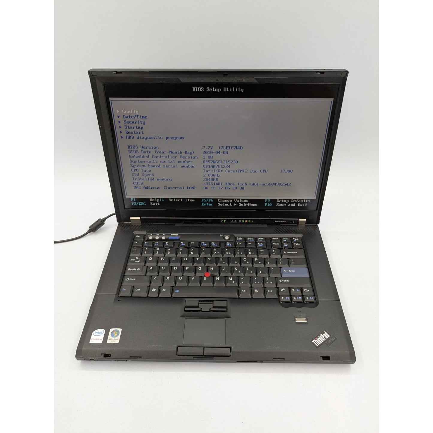 Lenovo ThinkPad T61 15.6" Display Intel Core 2 Duo T7300 2.00 GHz 2GB RAM Laptop