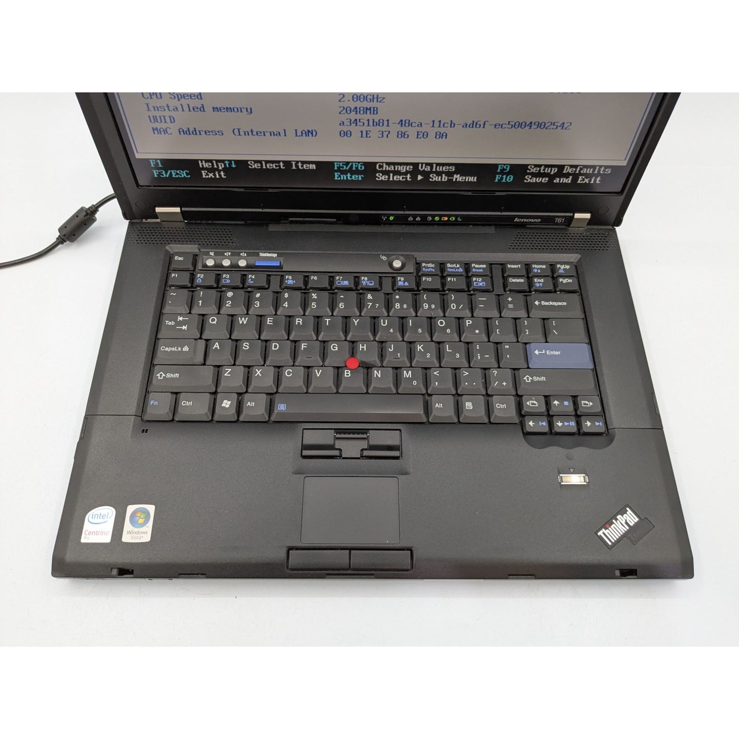 Lenovo ThinkPad T61 15.6" Display Intel Core 2 Duo T7300 2.00 GHz 2GB RAM Laptop
