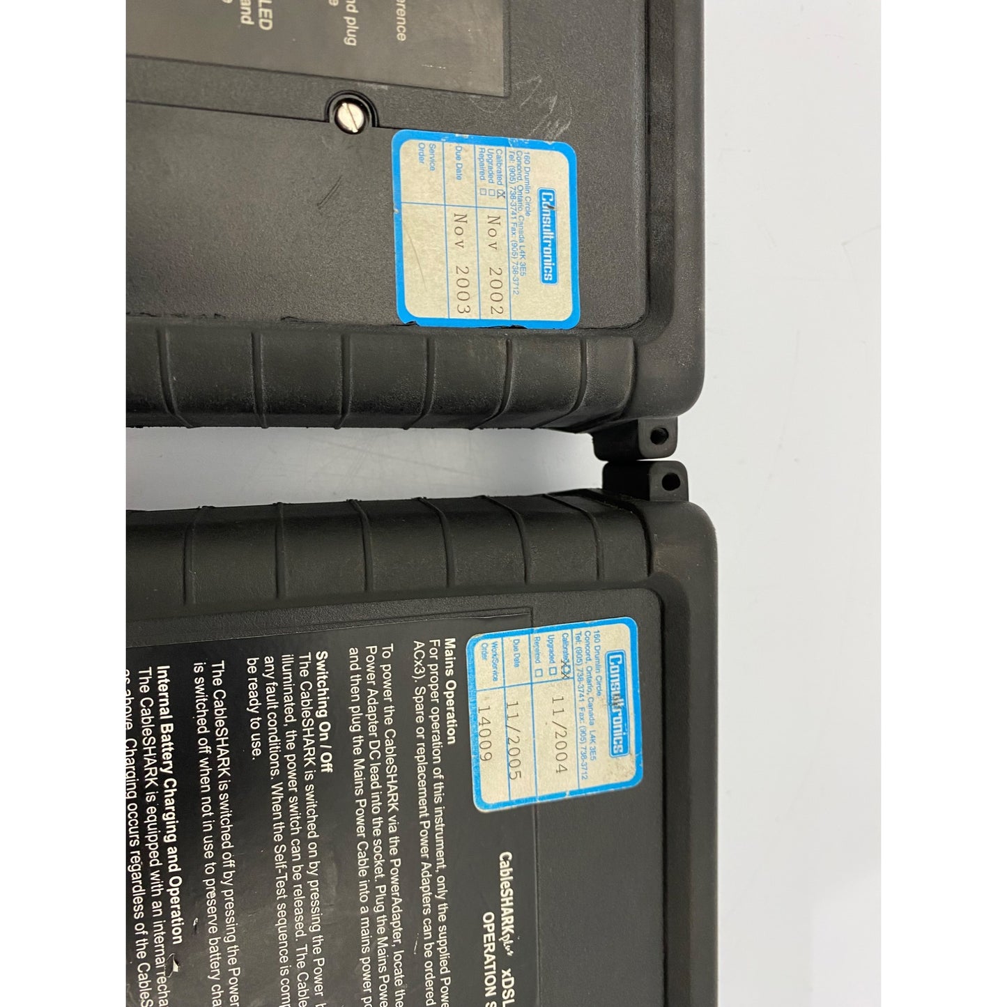 Lot of 2 Consultronics CableSHARK xDSL Cable Qualifier With 1 Power Adapter