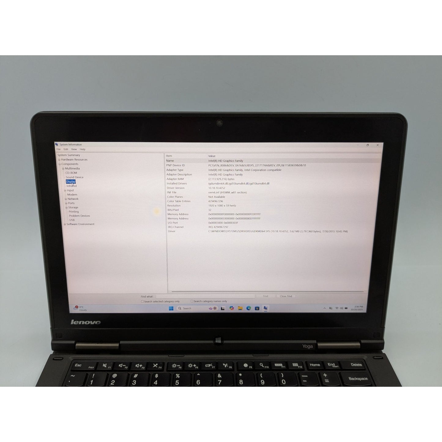 Lenovo ThinkPad S1 Yoga 12.5" Intel Core i7-4500U 8GB RAM 128GB SSD Win 11 Pro