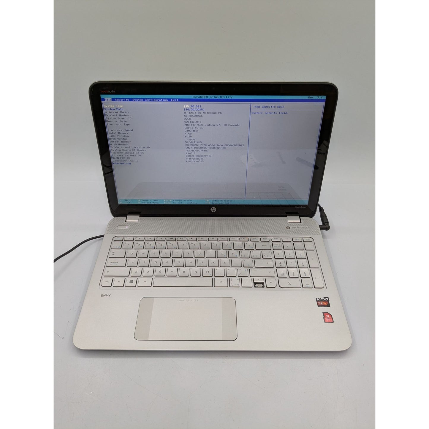 HP Envy M6-N168CA AMD FX-7500 15.6" Display 4GB RAM 2.10GHz Processor Laptop